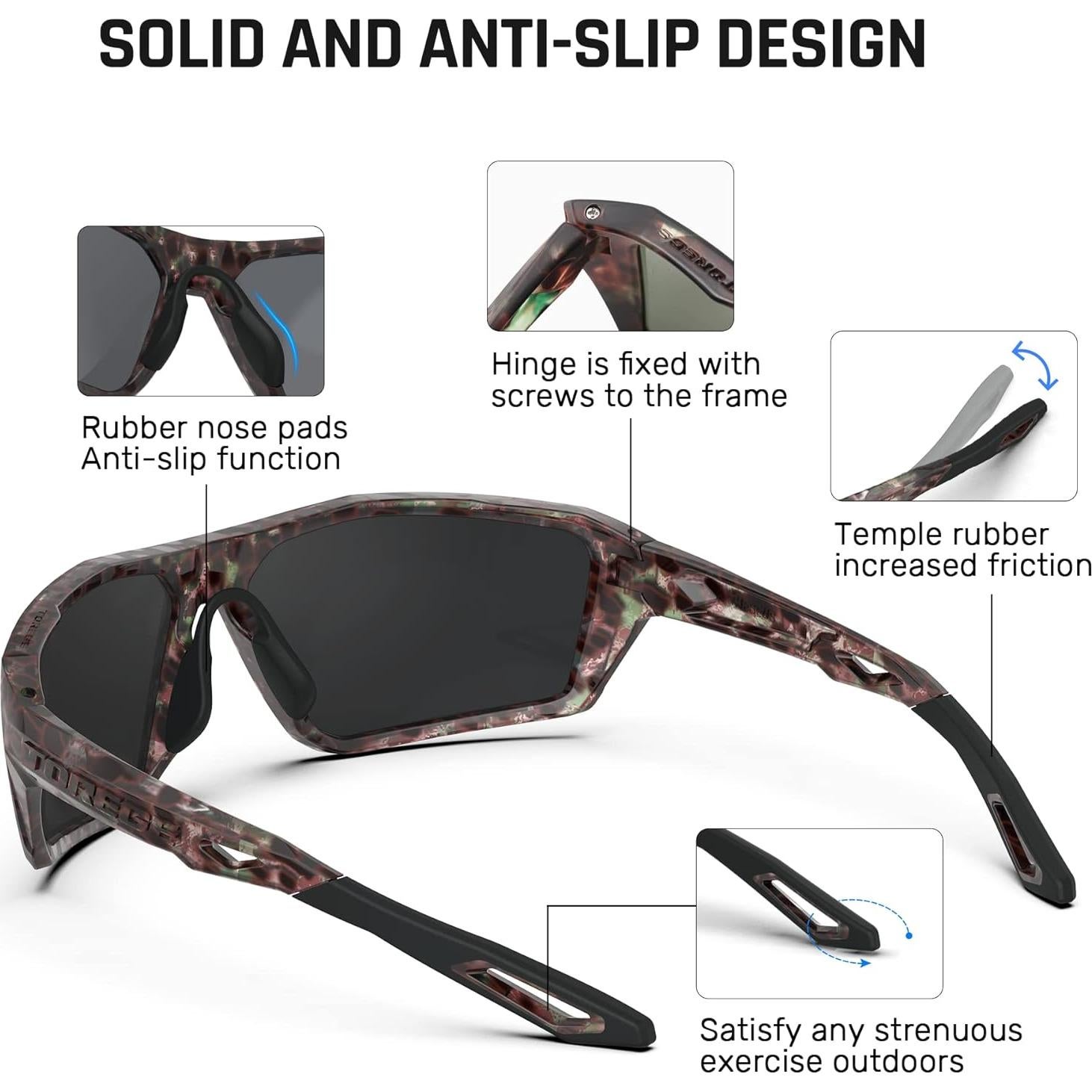 Gafas de sol polarizadas TOREGE para deportes al aire libre