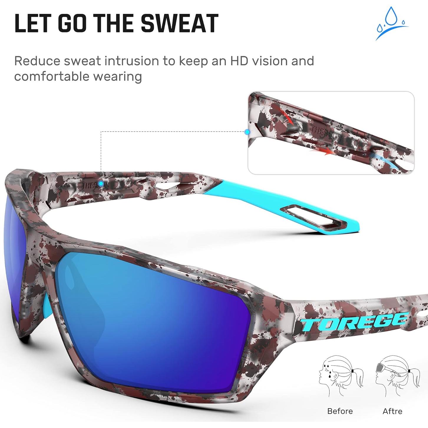 Gafas de sol deportivas TOREGE polarizadas para deportes