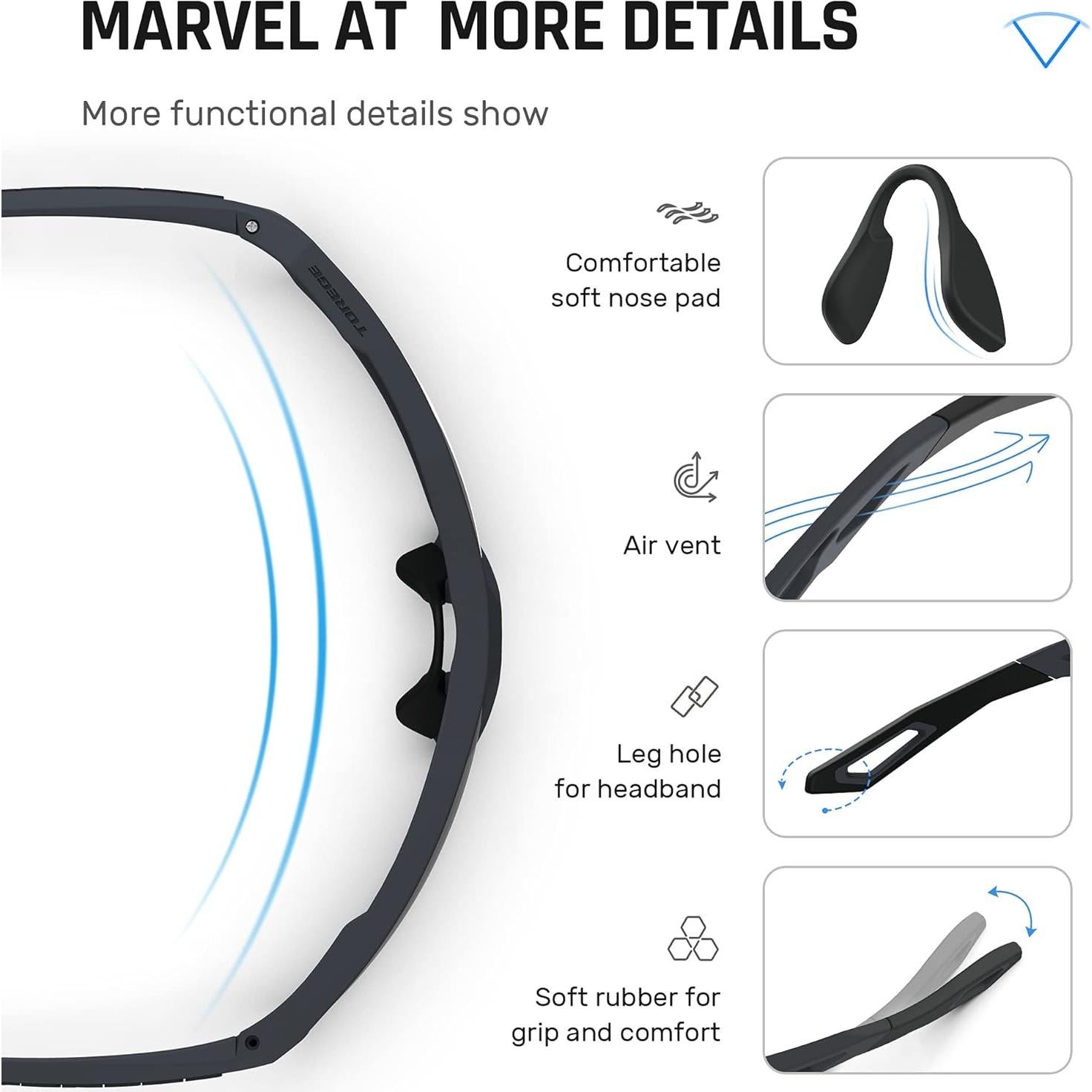 Gafas de sol polarizadas TOREGE para deportes al aire libre