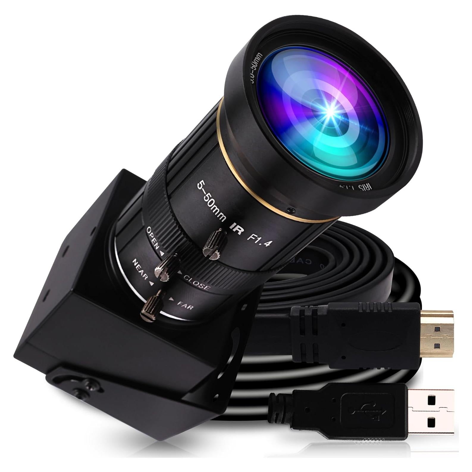 Cámara USB 4K ELP IMX415 con Zoom Manual 5-50mm