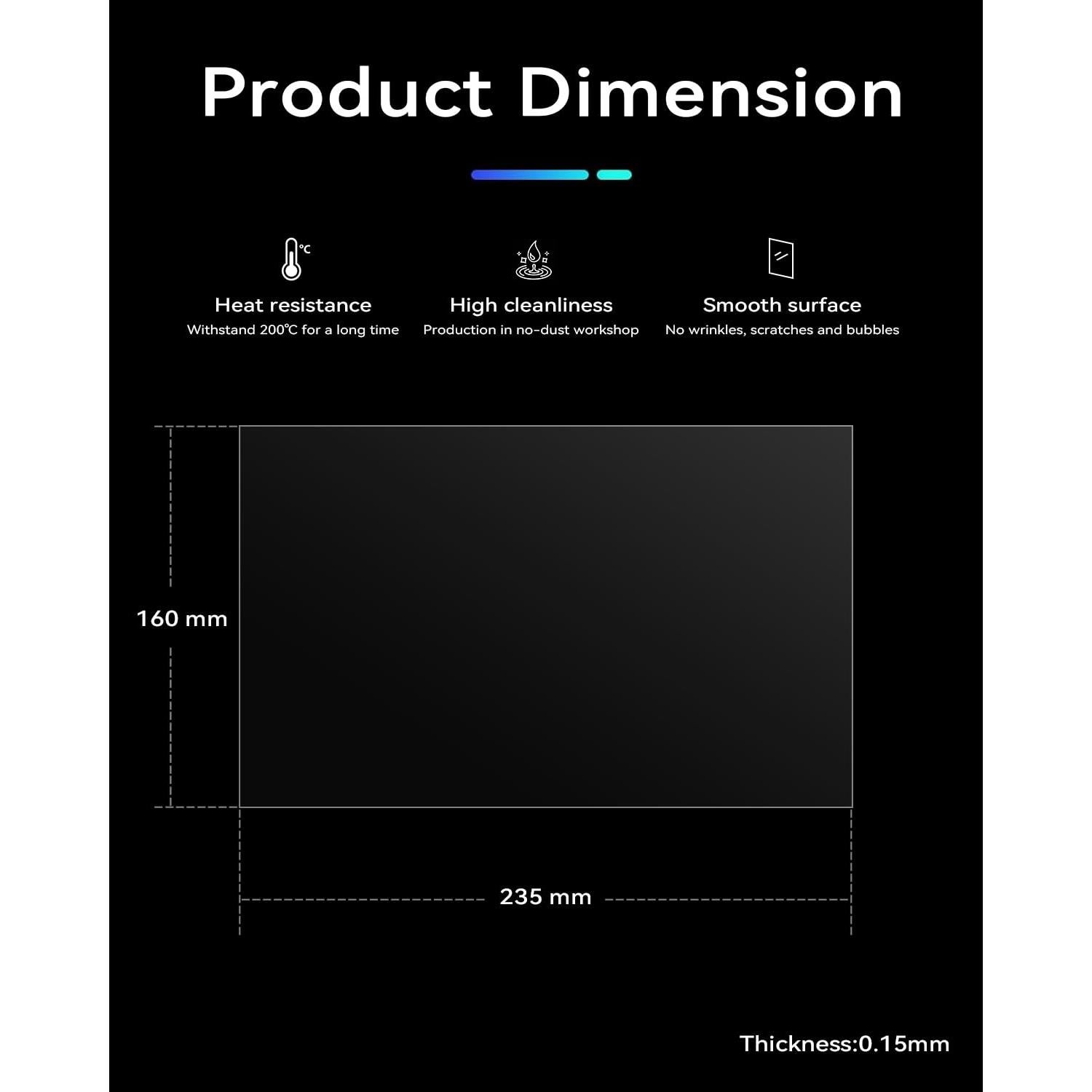 Películas de Liberación FEP Creality 5PCS 235x160mm 0.15mm