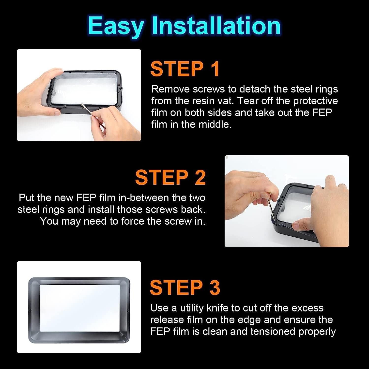 5PCS Película de Liberación FEP PFA 273x176mm Mefine para Impresoras 3D