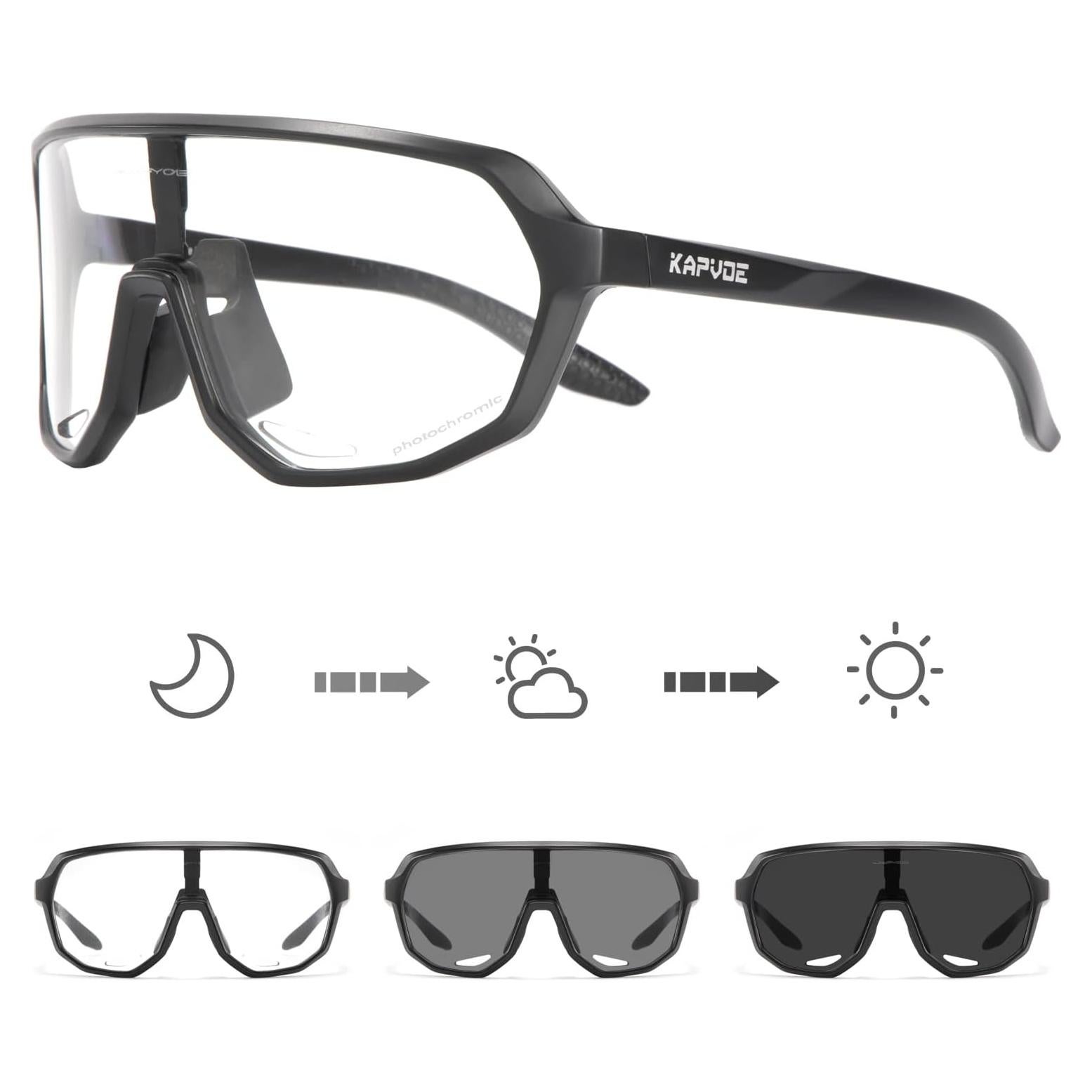 Gafas de Ciclismo Fotoquímicas KAPVOE UV400 para Adultos