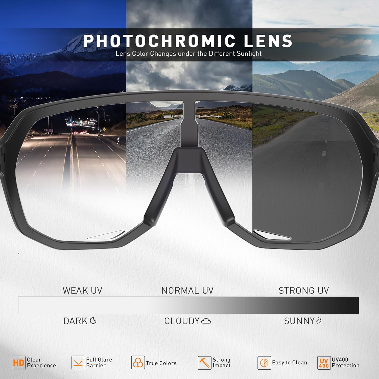 Gafas de Ciclismo Fotoquímicas KAPVOE UV400 para Adultos