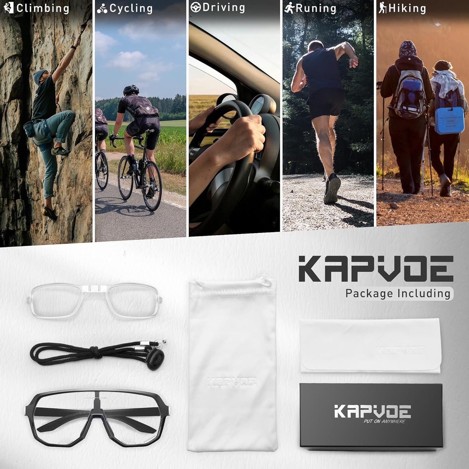 Gafas de Ciclismo Fotoquímicas KAPVOE UV400 para Adultos