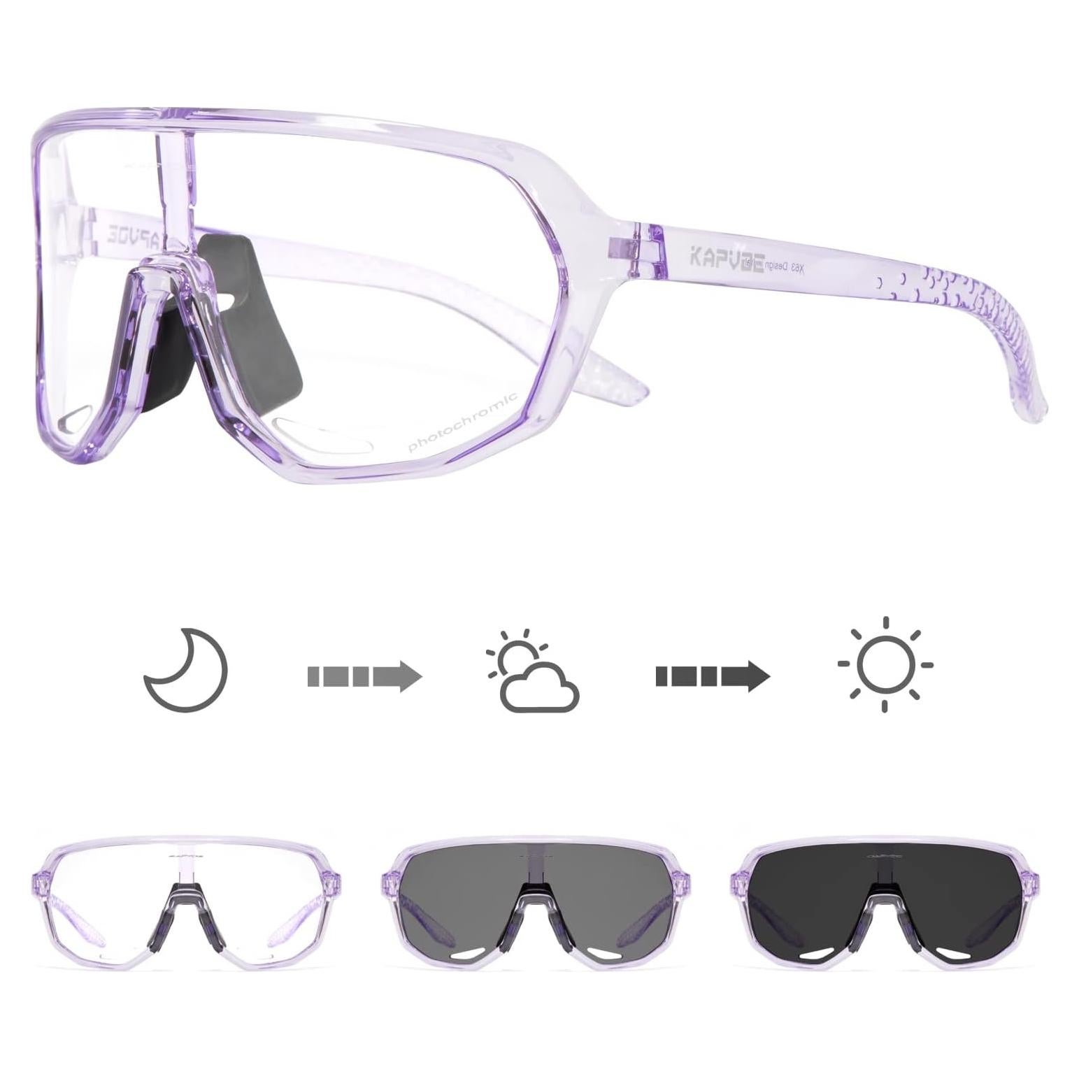 Gafas de Ciclismo KAPVOE Fotoquímicas UV400 para Adultos