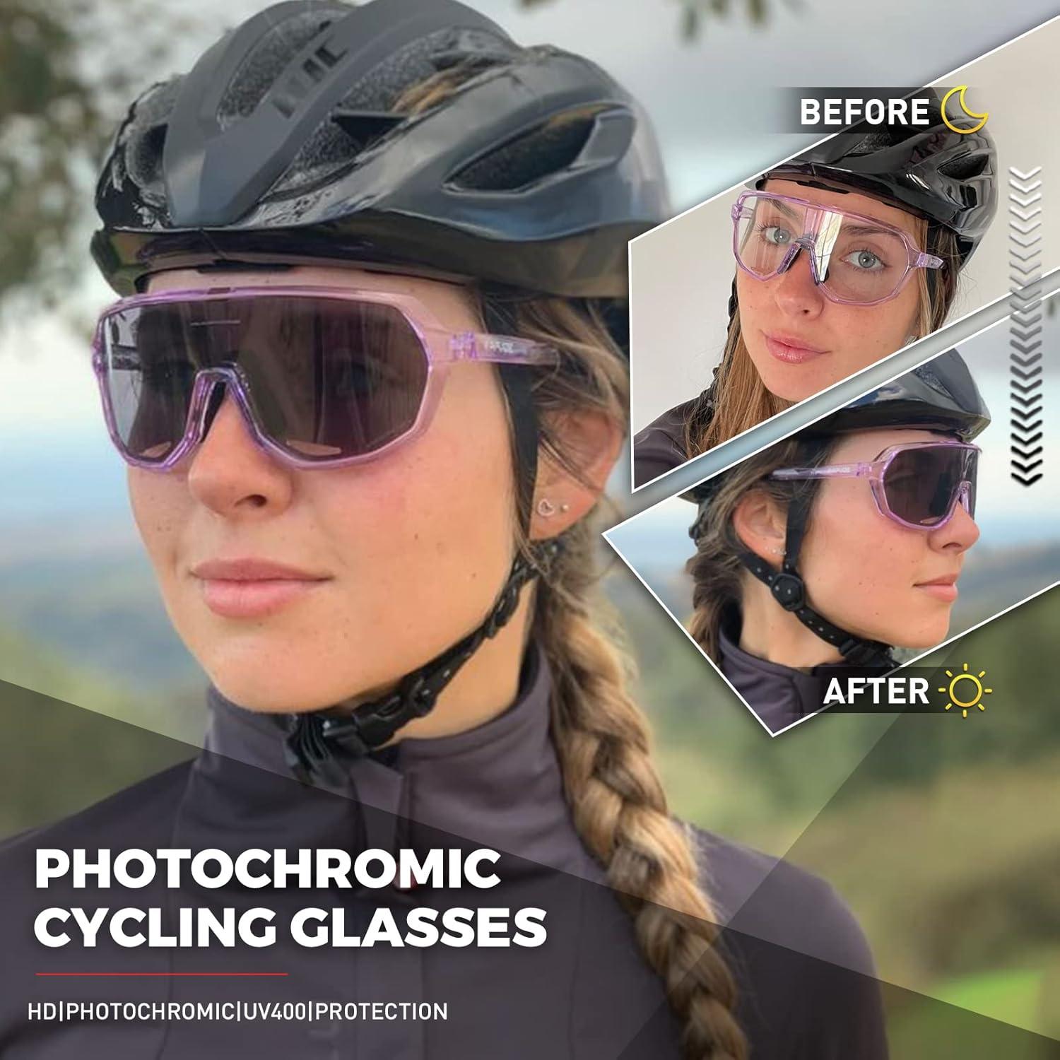 Gafas de Ciclismo KAPVOE Fotoquímicas UV400 para Adultos