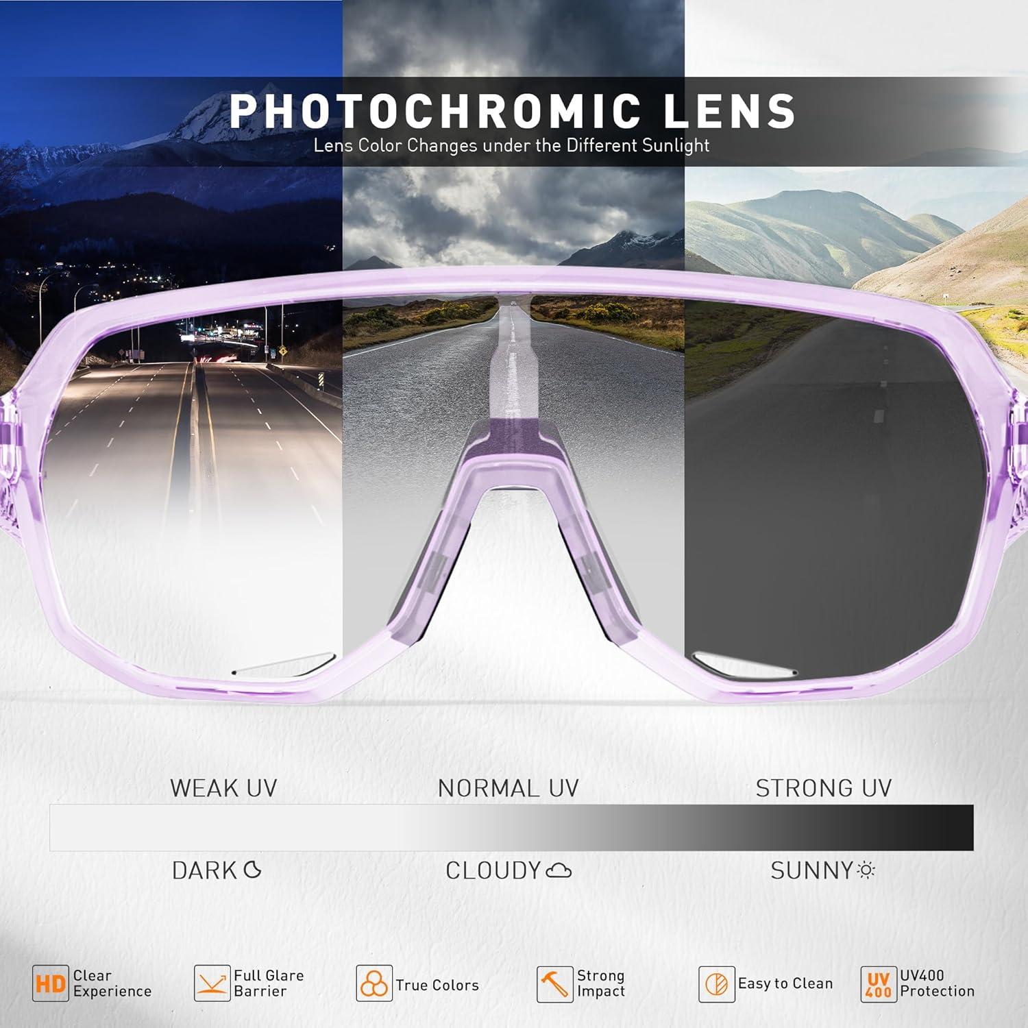 Gafas de Ciclismo KAPVOE Fotoquímicas UV400 para Adultos