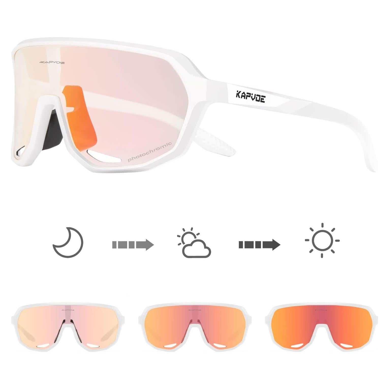 Gafas de Ciclismo KAPVOE Fotoquímicas UV400 para Adultos