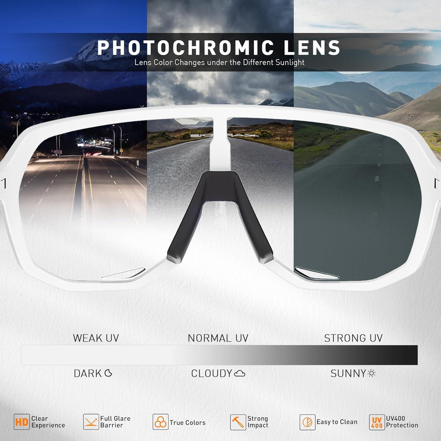 Gafas de Ciclismo KAPVOE Fotoquímicas UV400 para Adultos