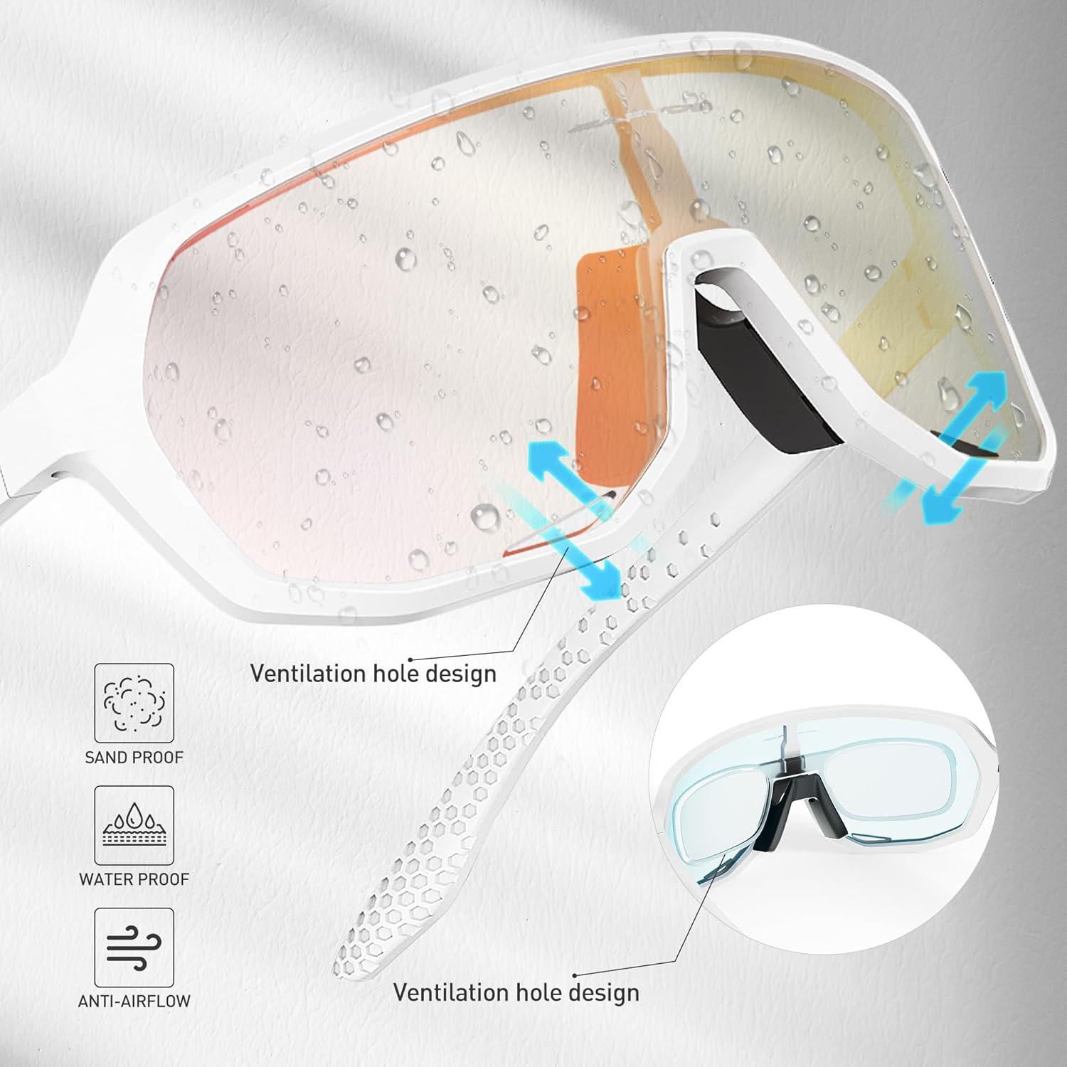 Gafas de Ciclismo KAPVOE Fotoquímicas UV400 para Adultos