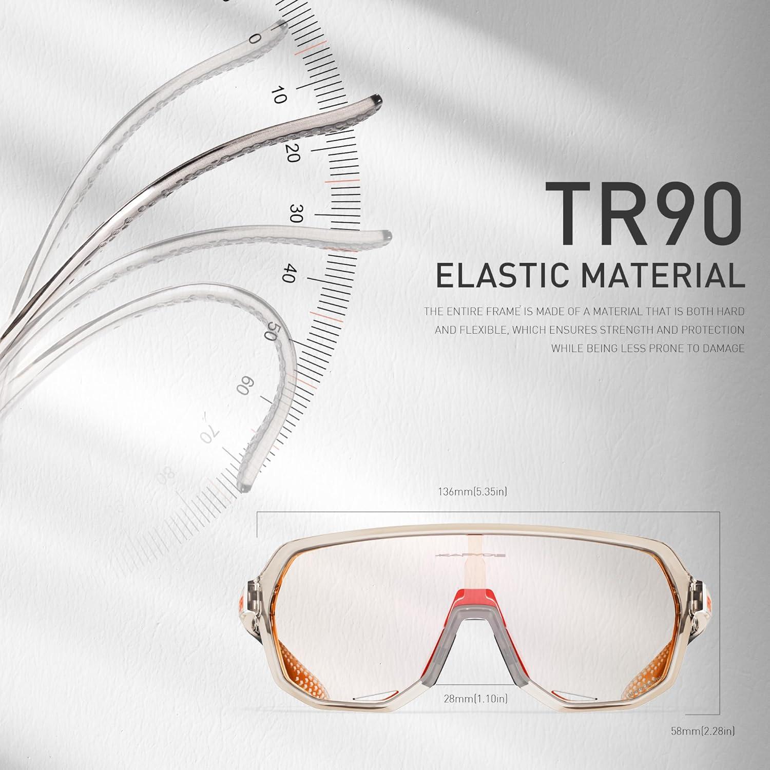 Gafas de Ciclismo KAPVOE Fotoquímicas UV400 Marrón Rojo