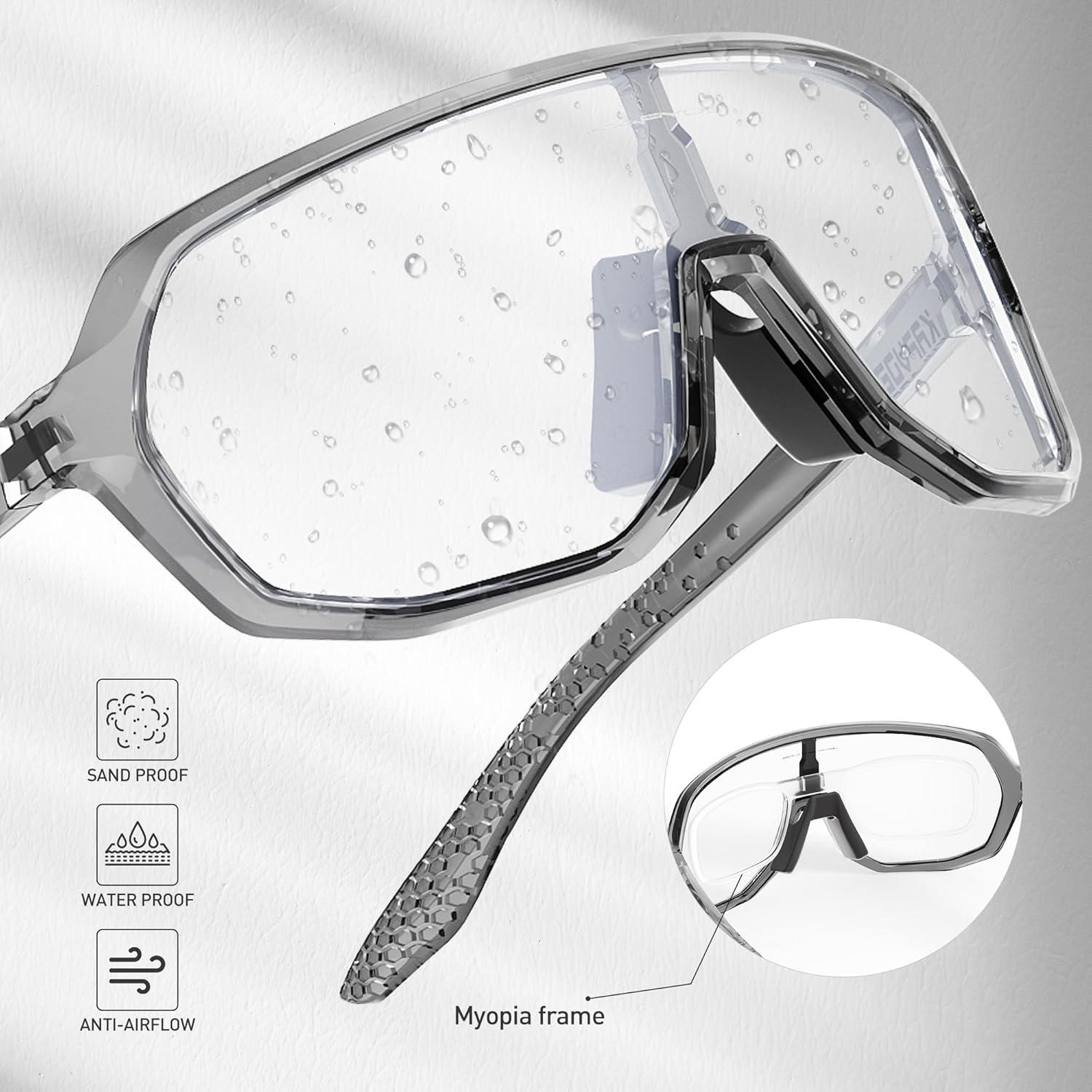 Gafas de Ciclismo KAPVOE Fotoquímicas UV400 Plata