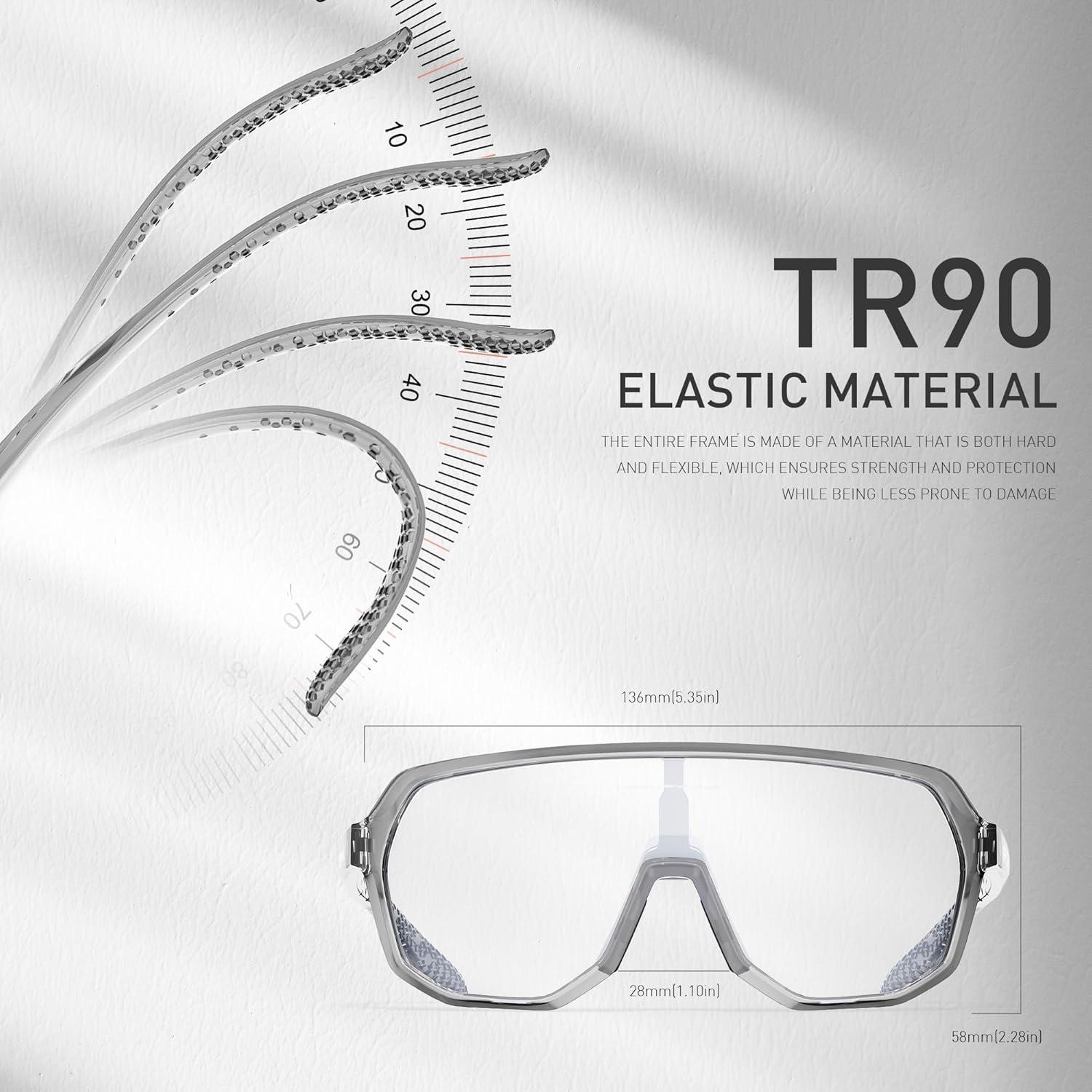 Gafas de Ciclismo KAPVOE Fotoquímicas UV400 Plata