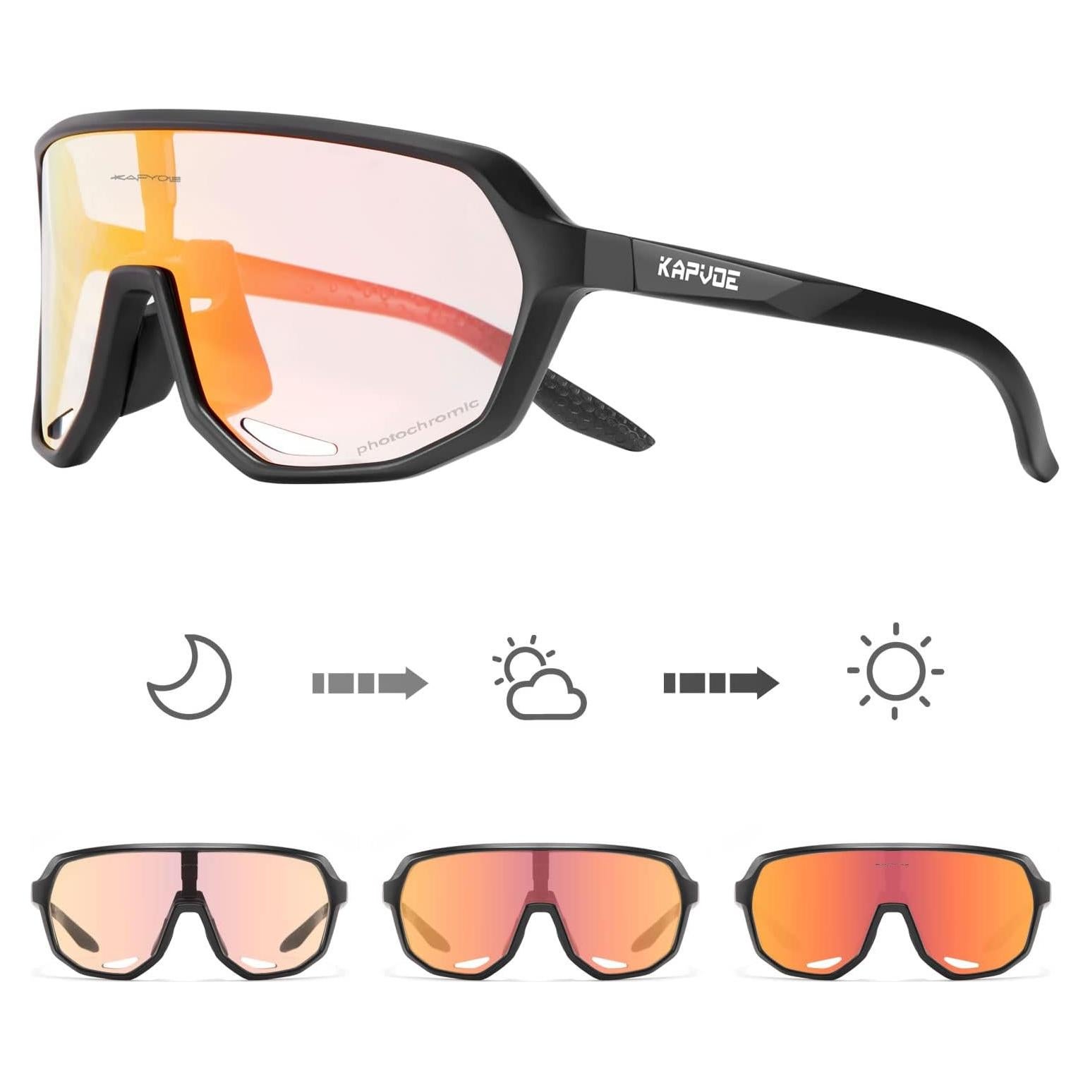 Gafas de Ciclismo KAPVOE Fotoquímicas UV400 para Adultos