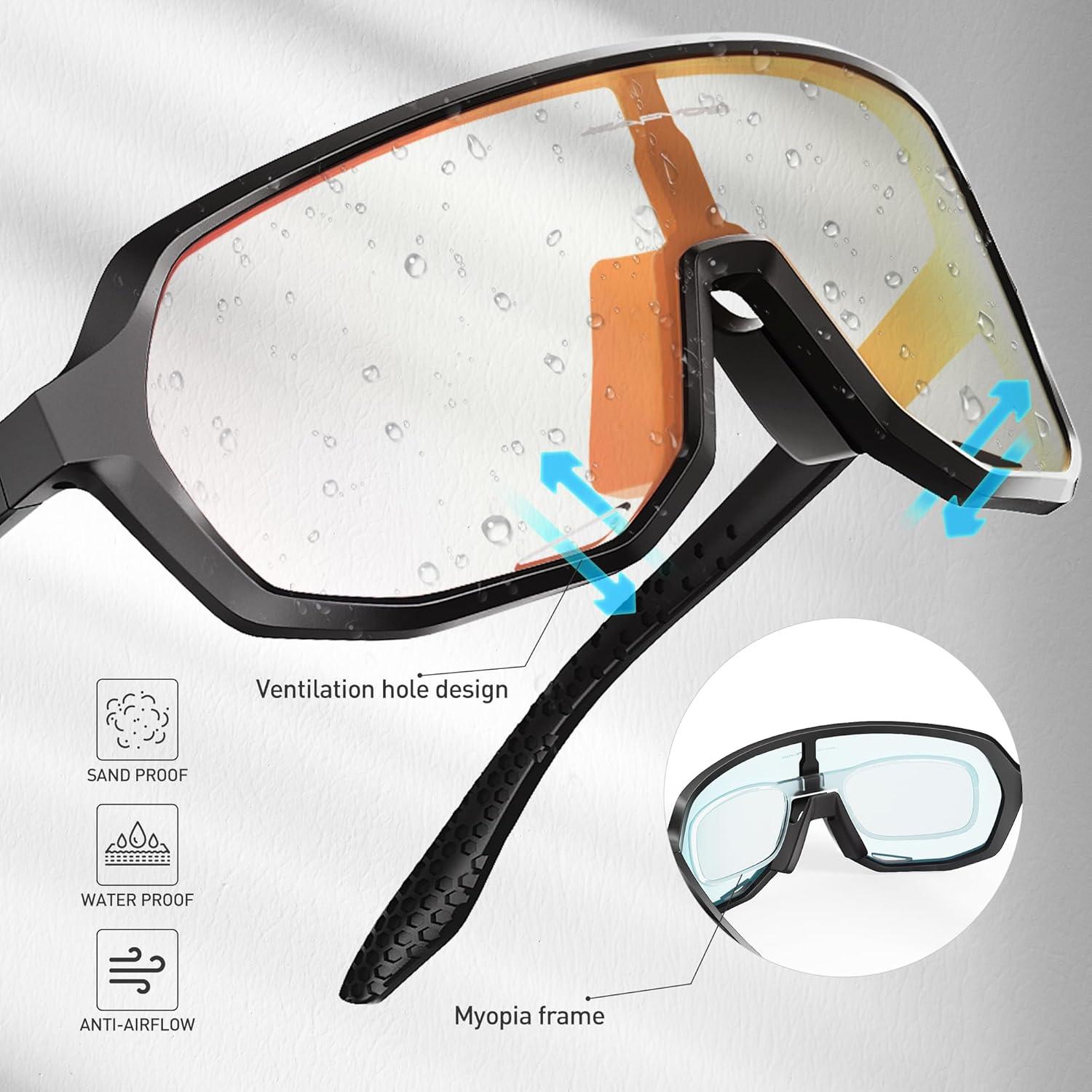 Gafas de Ciclismo KAPVOE Fotoquímicas UV400 para Adultos