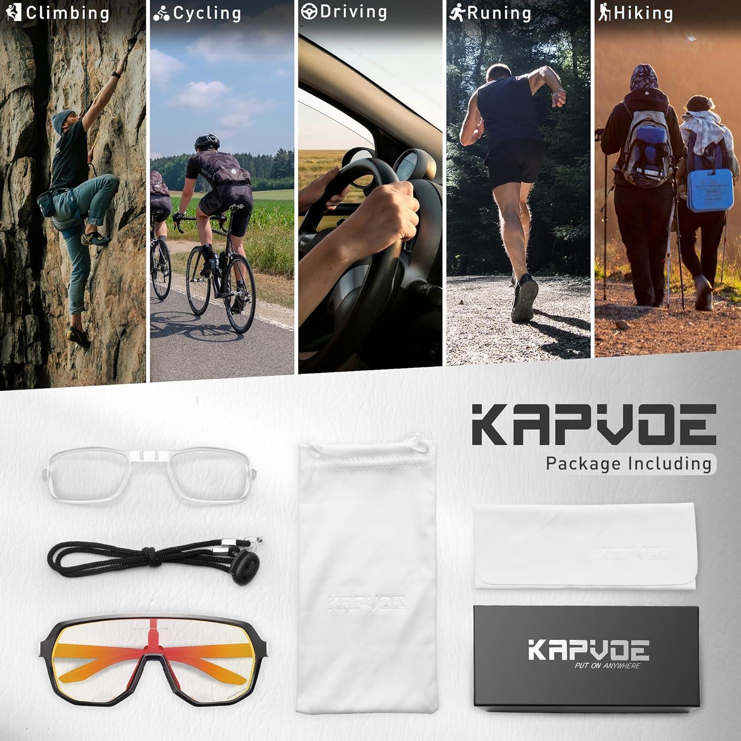 Gafas de Ciclismo KAPVOE Fotoquímicas UV400 para Adultos