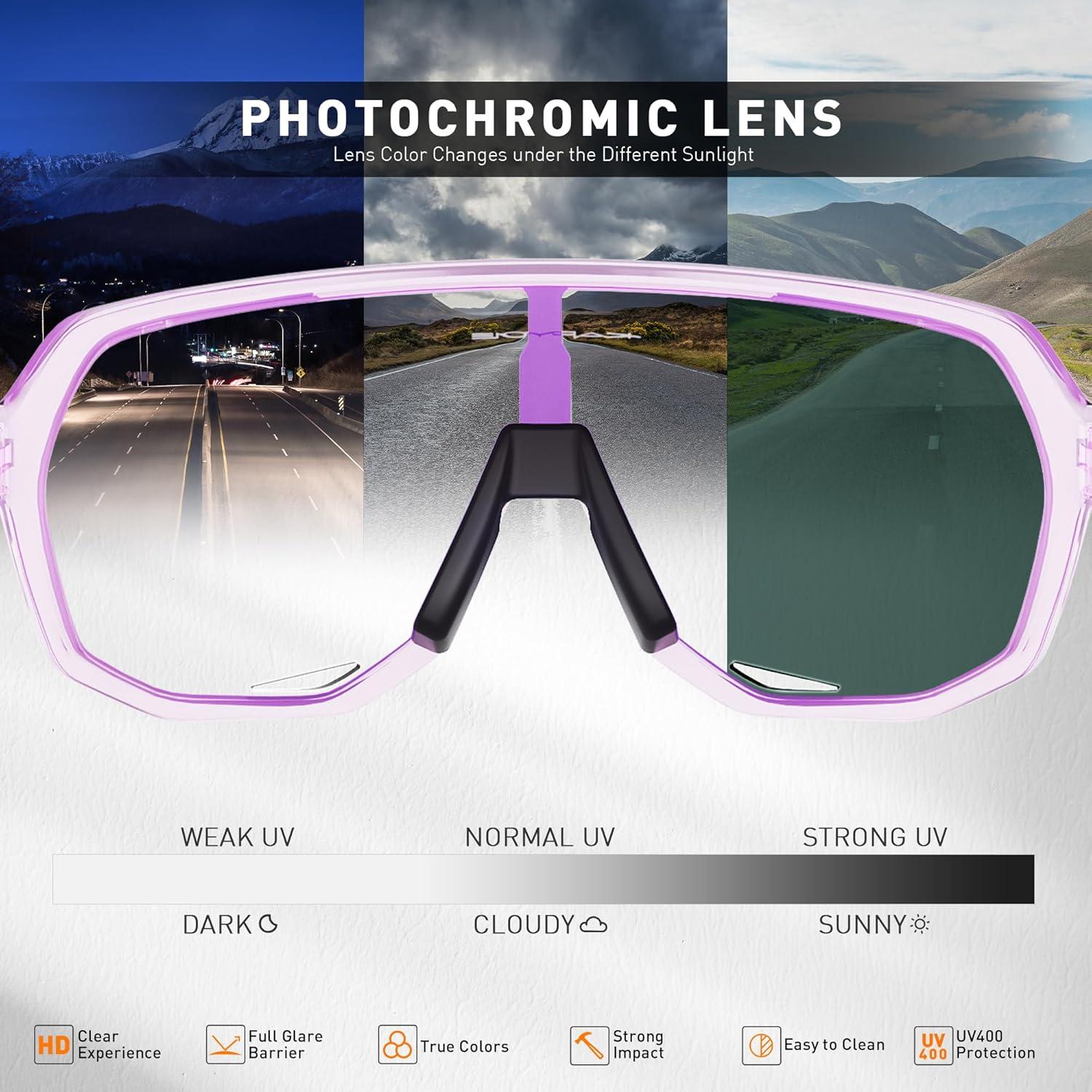 Gafas de Ciclismo KAPVOE Fotoquímicas UV400 para Adultos