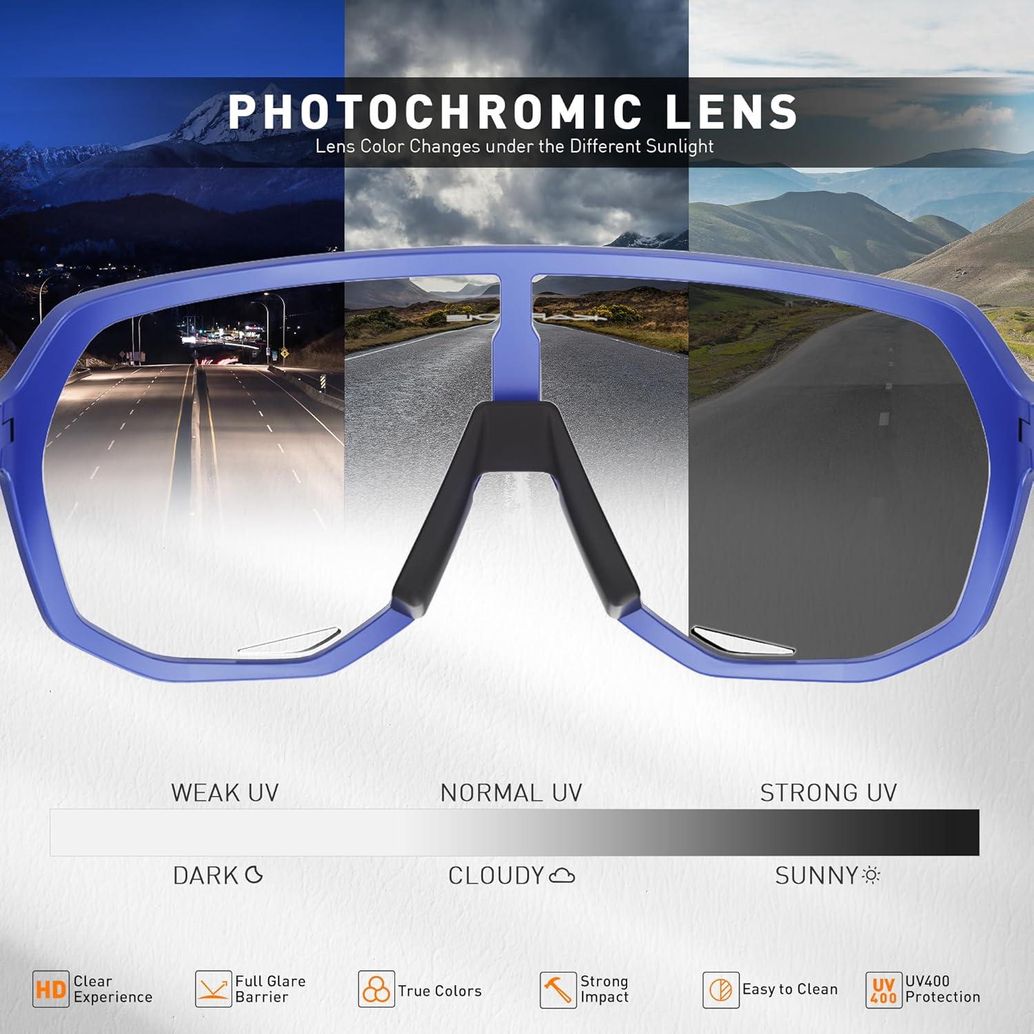 Gafas de Ciclismo KAPVOE Fotoquímicas UV400 Azul