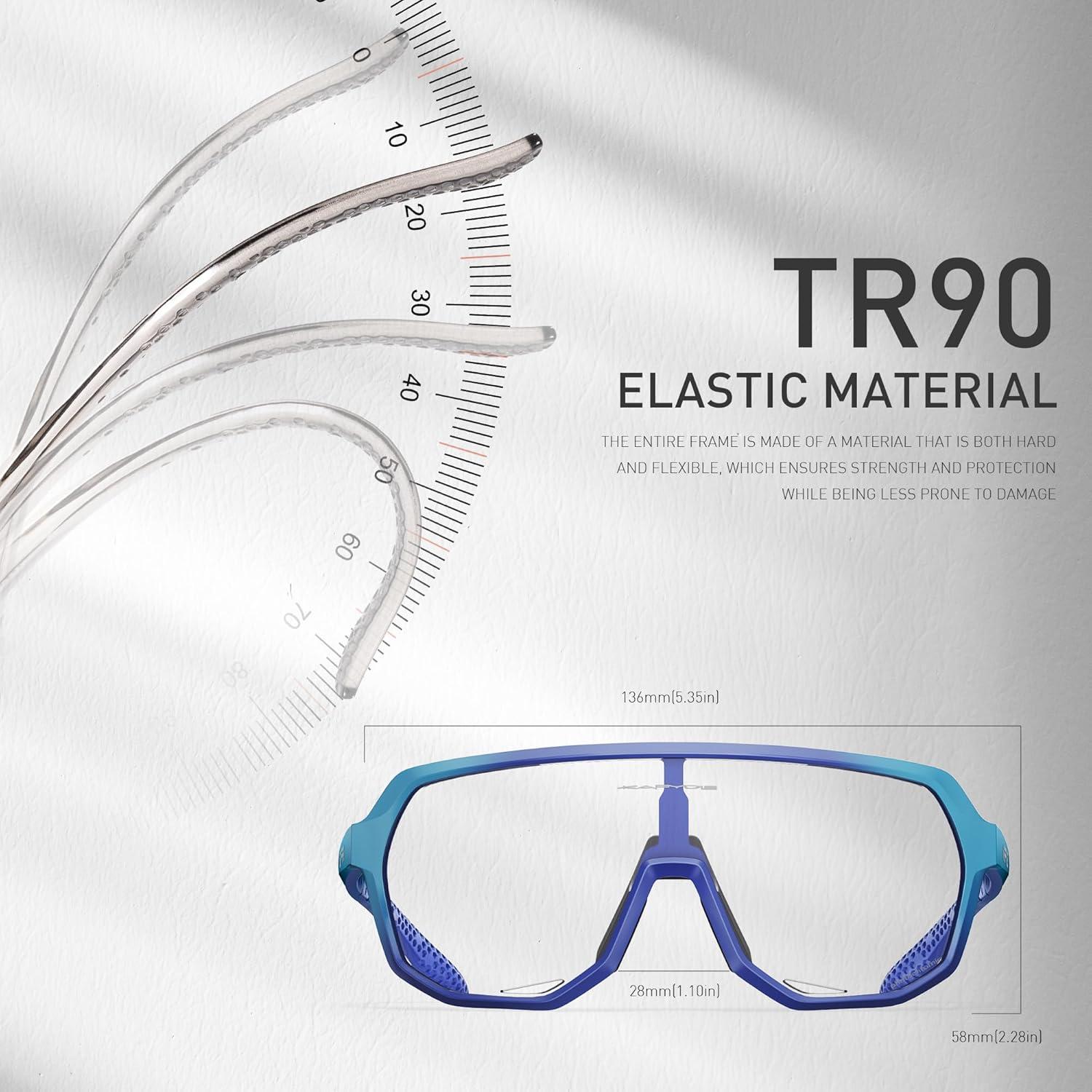 Gafas de Ciclismo KAPVOE Fotoquímicas UV400 Azul