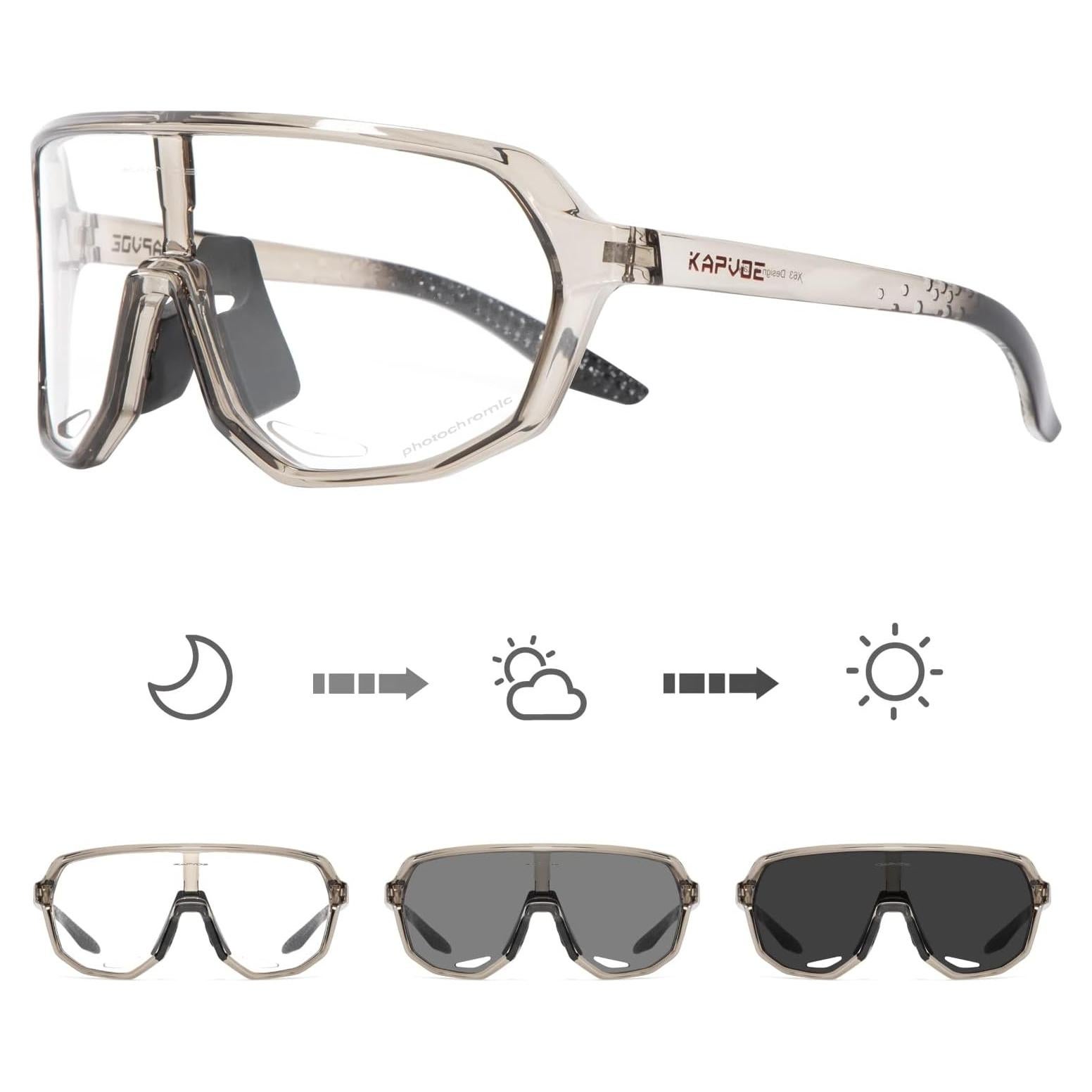 Gafas de Ciclismo KAPVOE Fotoquímicas UV400 Marrón