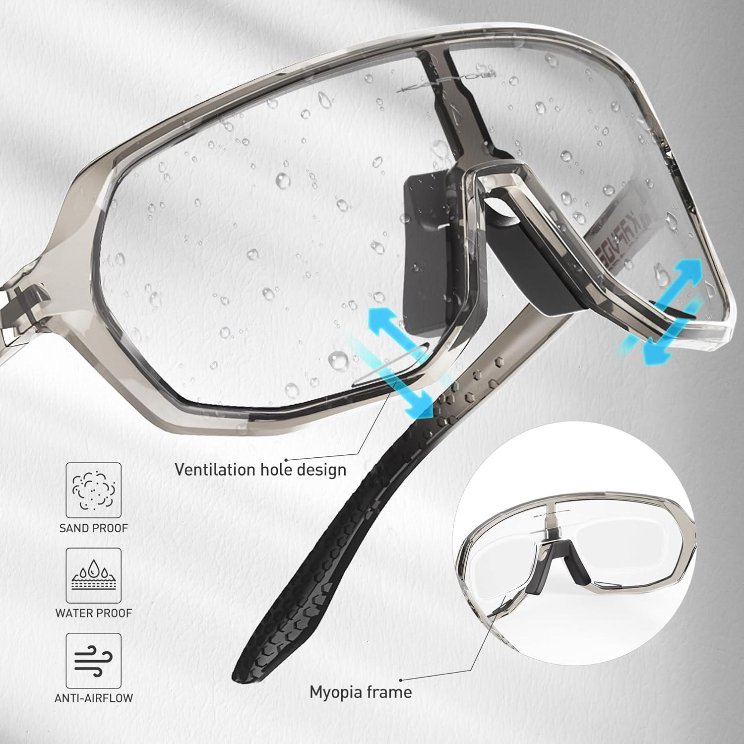 Gafas de Ciclismo KAPVOE Fotoquímicas UV400 Marrón