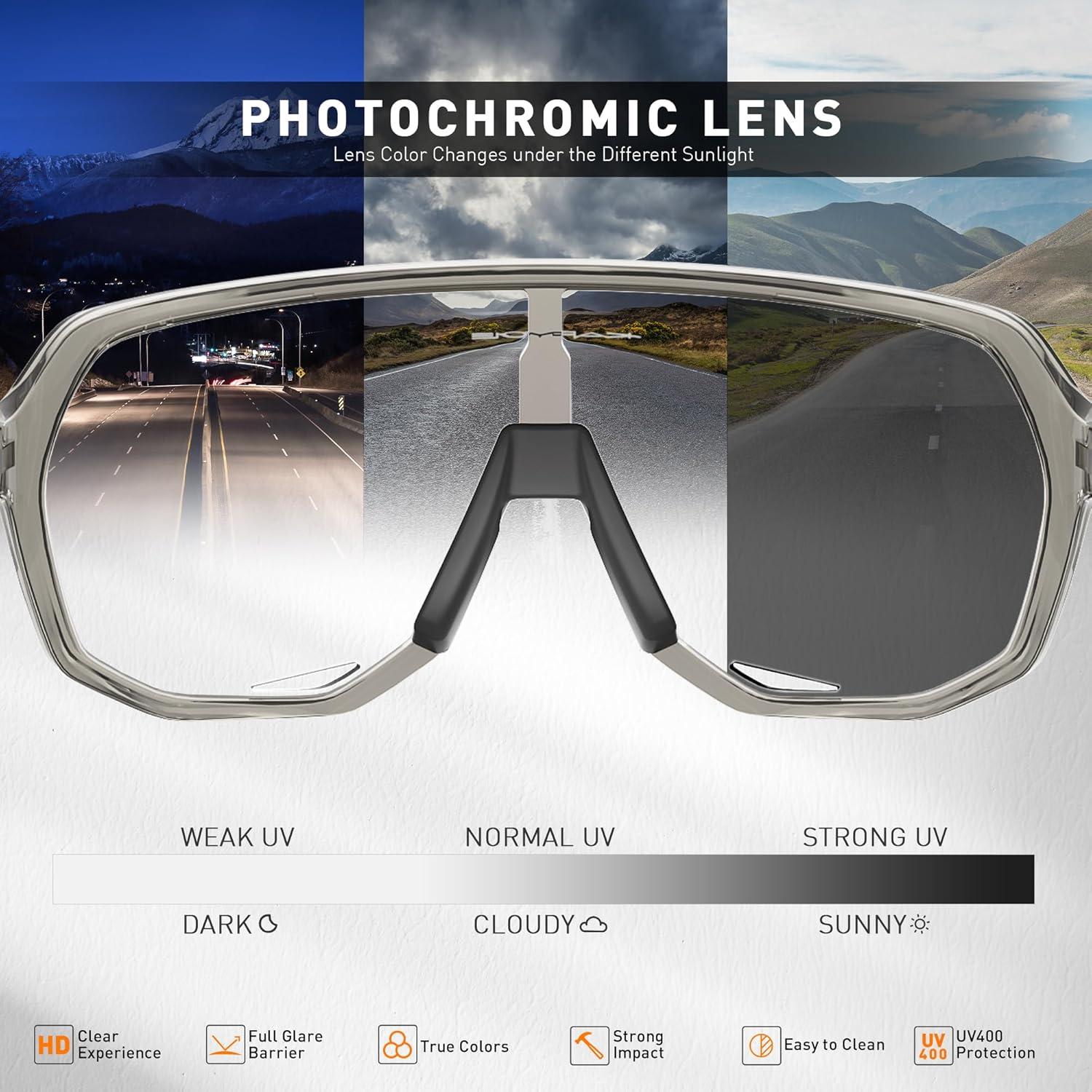 Gafas de Ciclismo KAPVOE Fotoquímicas UV400 Marrón