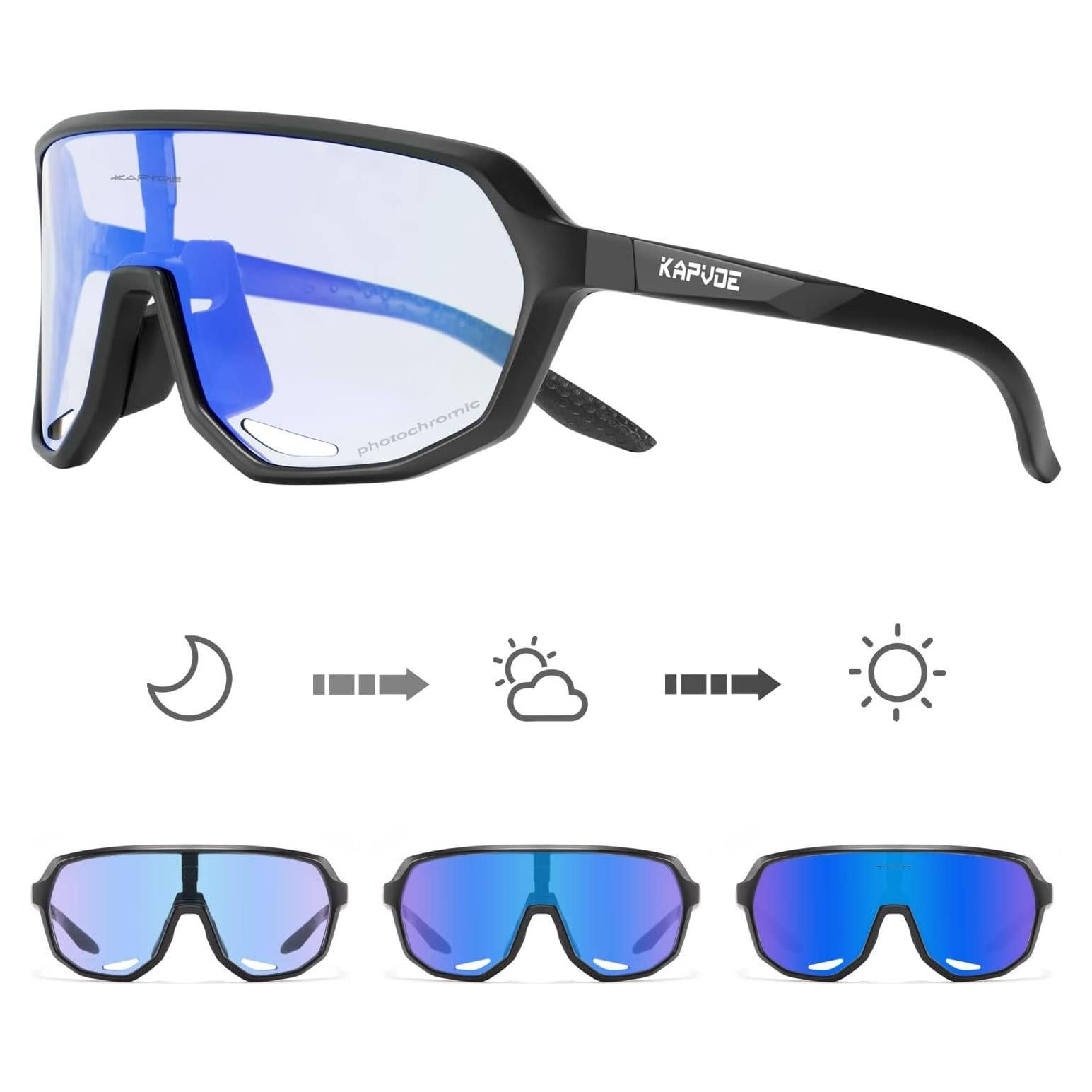 Gafas de Ciclismo KAPVOE Fotoquímicas UV400 para Adultos