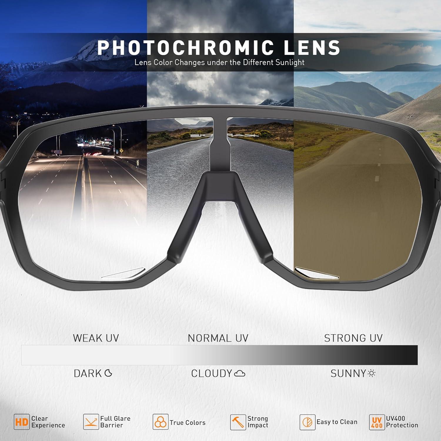 Gafas de Ciclismo KAPVOE Fotoquímicas UV400 para Adultos