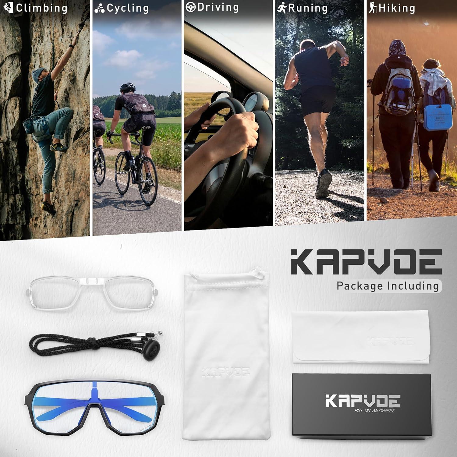 Gafas de Ciclismo KAPVOE Fotoquímicas UV400 para Adultos