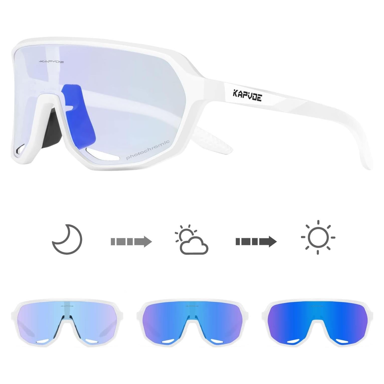 Gafas de Ciclismo KAPVOE Fotoquímicas UV400 para Adultos