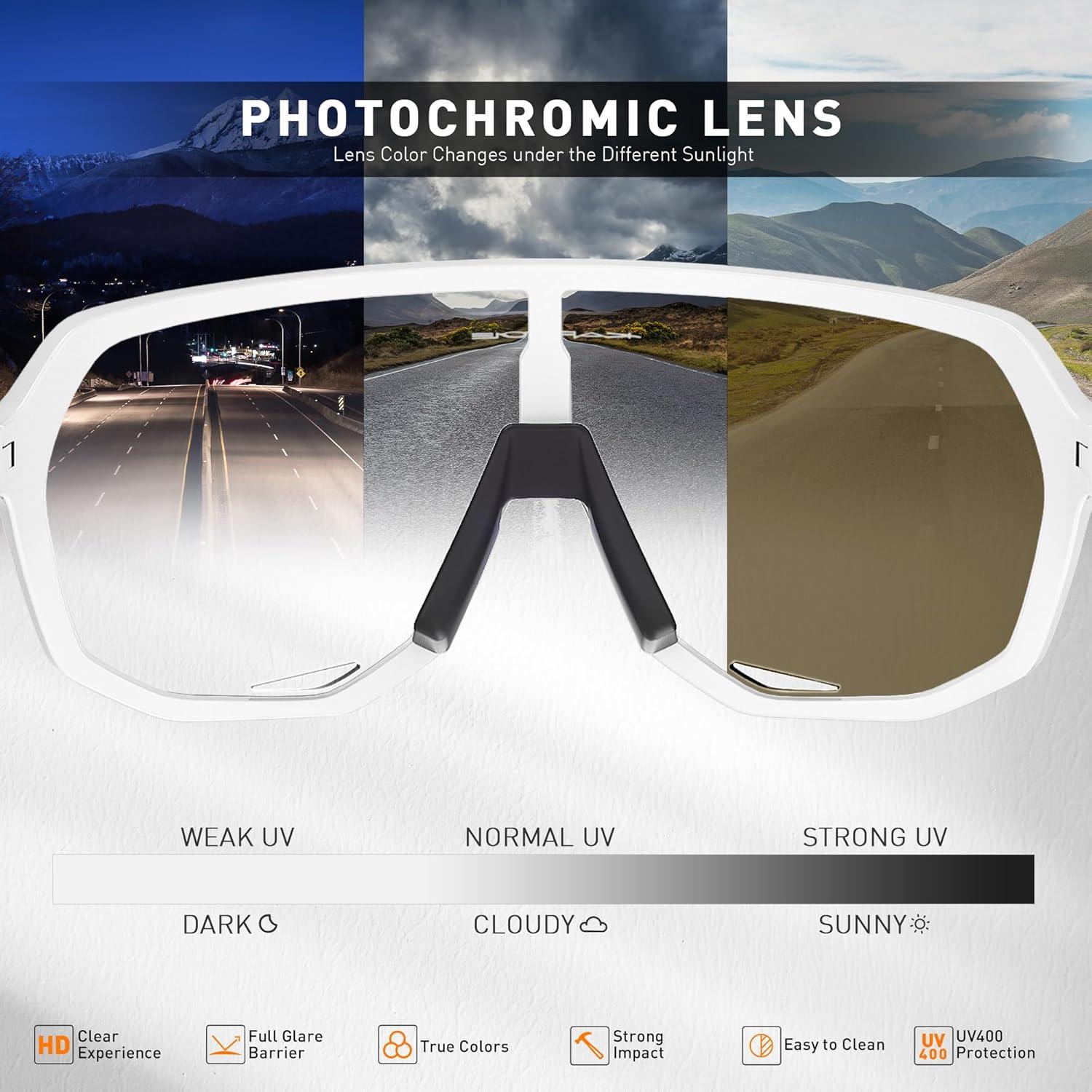 Gafas de Ciclismo KAPVOE Fotoquímicas UV400 para Adultos