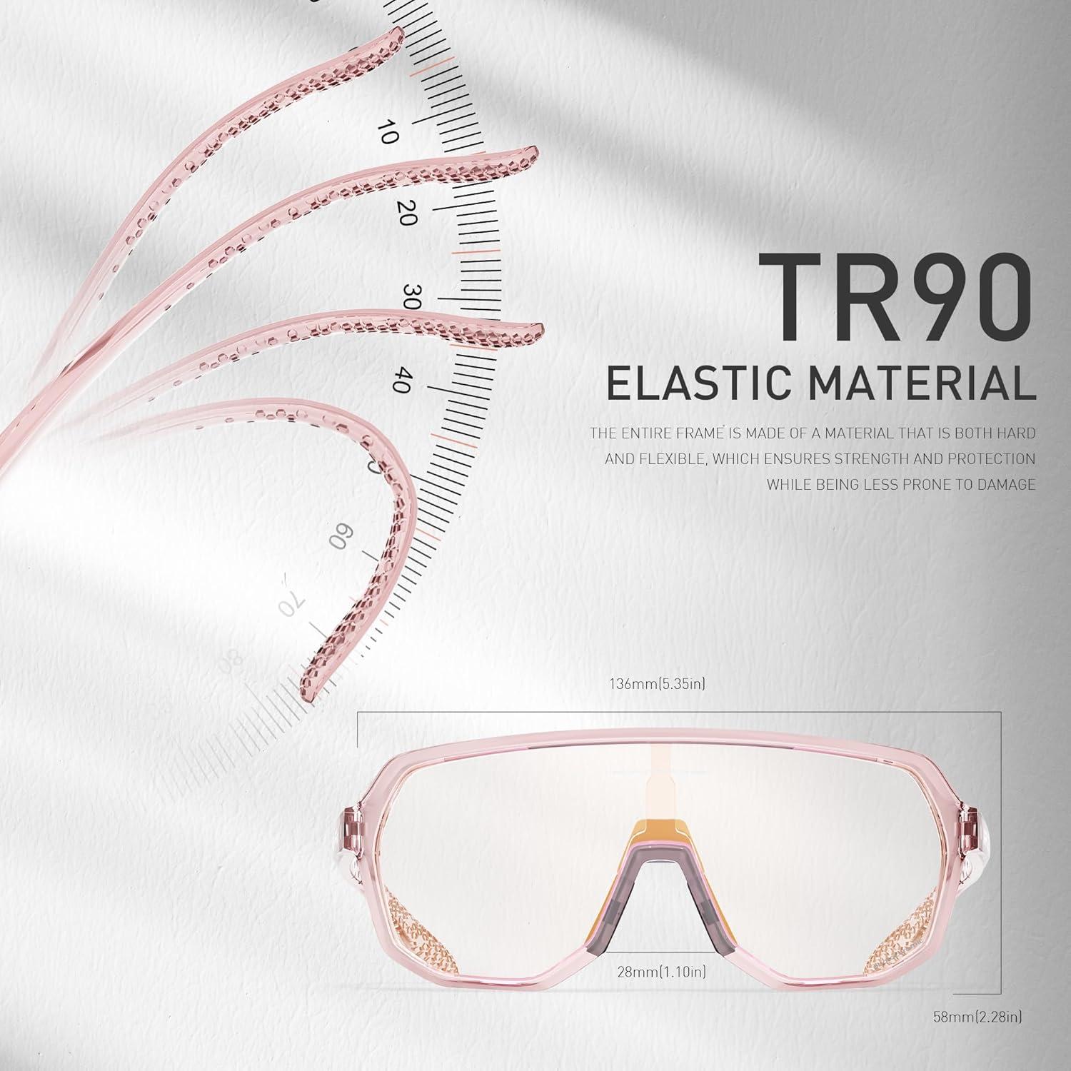 Gafas de Ciclismo KAPVOE Fotoquímicas UV400 Rosa