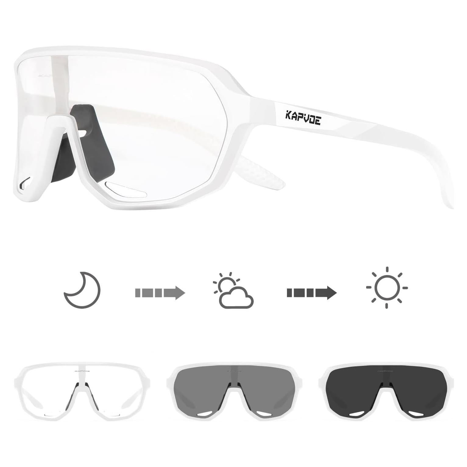 Gafas de Ciclismo KAPVOE Fotoquímicas UV400 para Adultos