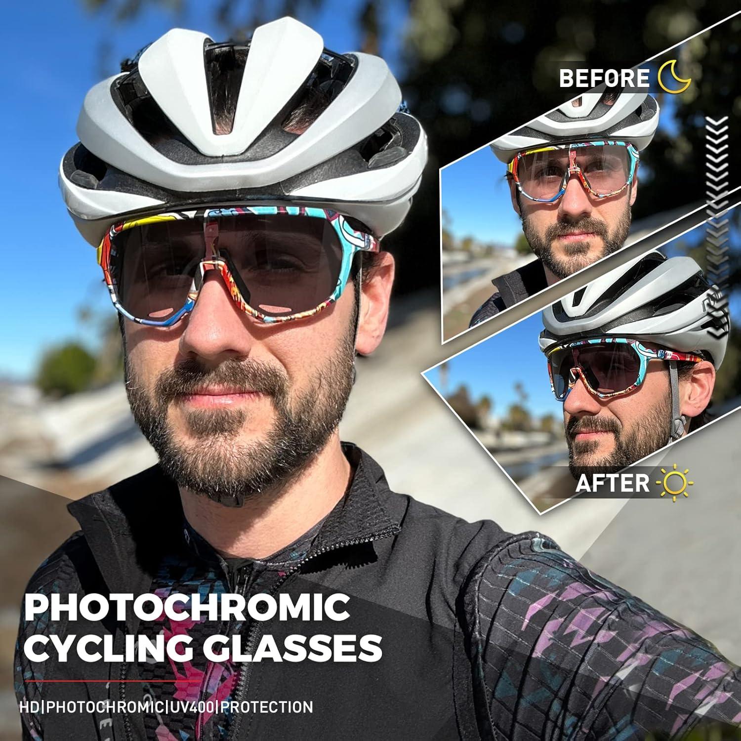 Gafas de Ciclismo KAPVOE Fotoquímicas UV400 para Adultos