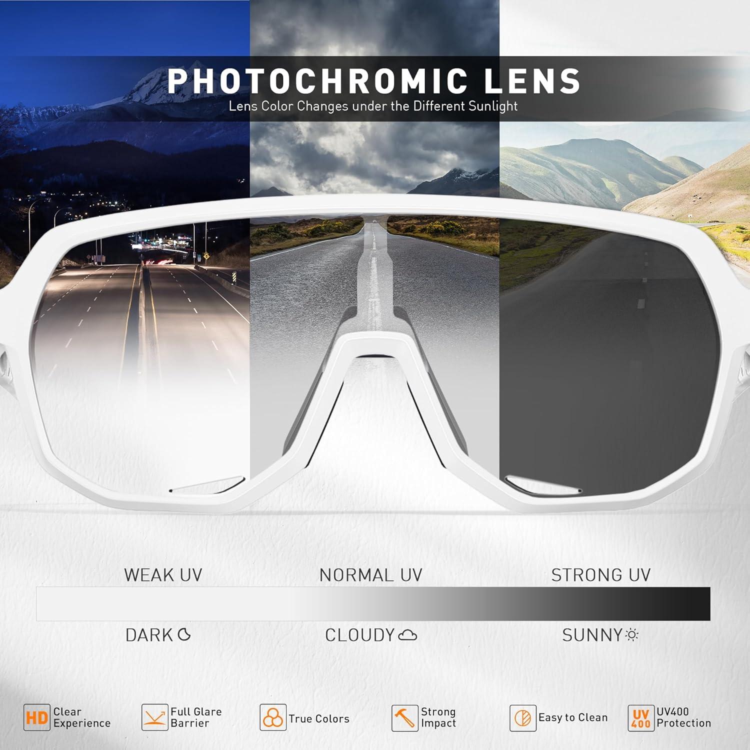 Gafas de Ciclismo KAPVOE Fotoquímicas UV400 para Adultos