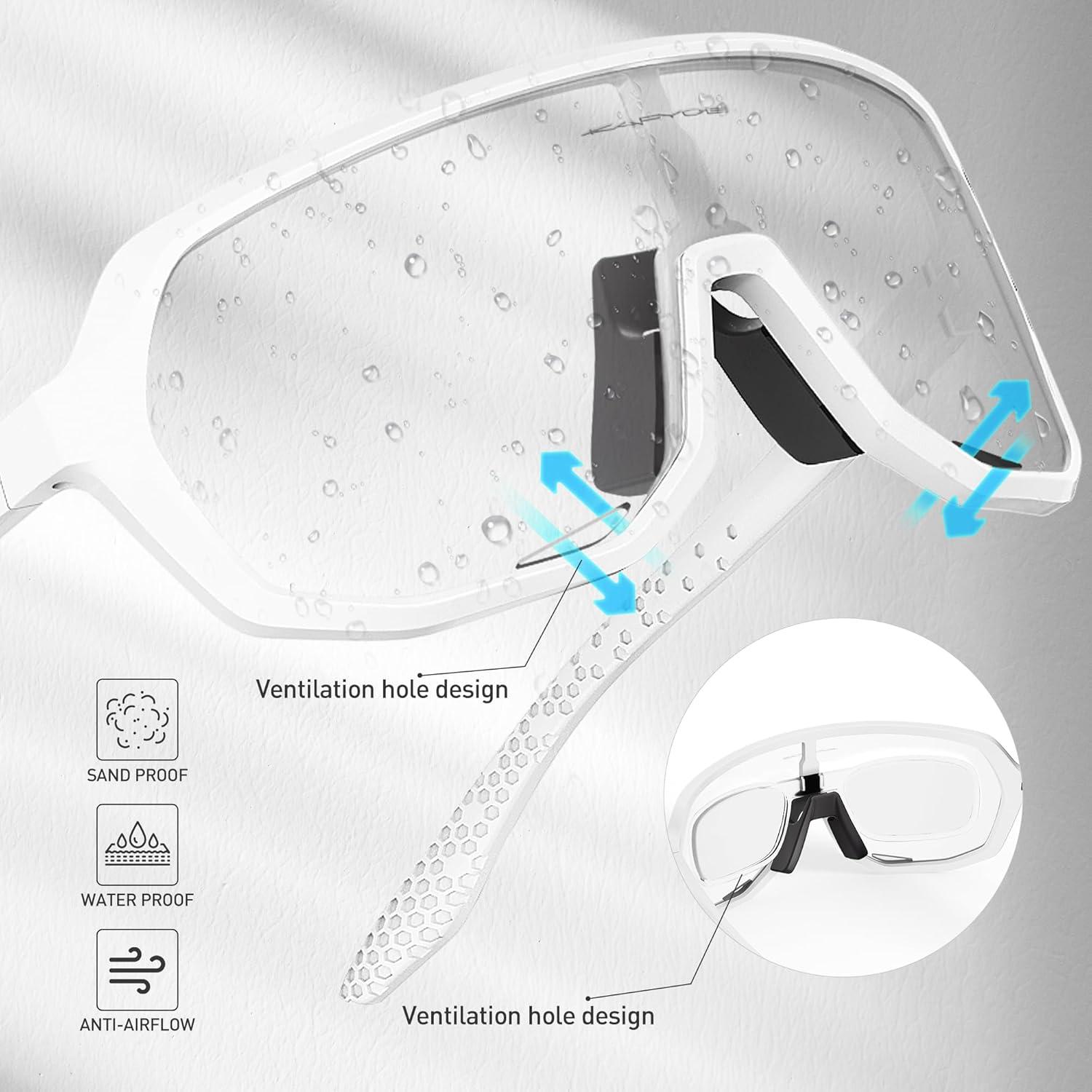 Gafas de Ciclismo KAPVOE Fotoquímicas UV400 para Adultos