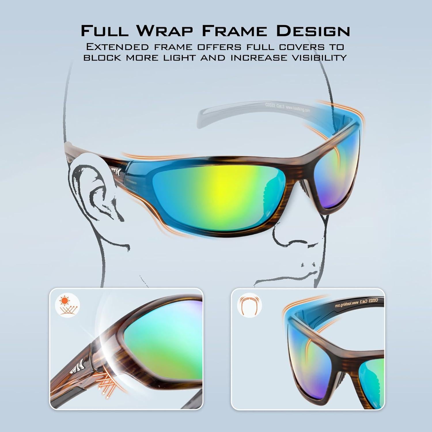 Gafas de sol deportivas KastKing Hiwassee polarizadas UV