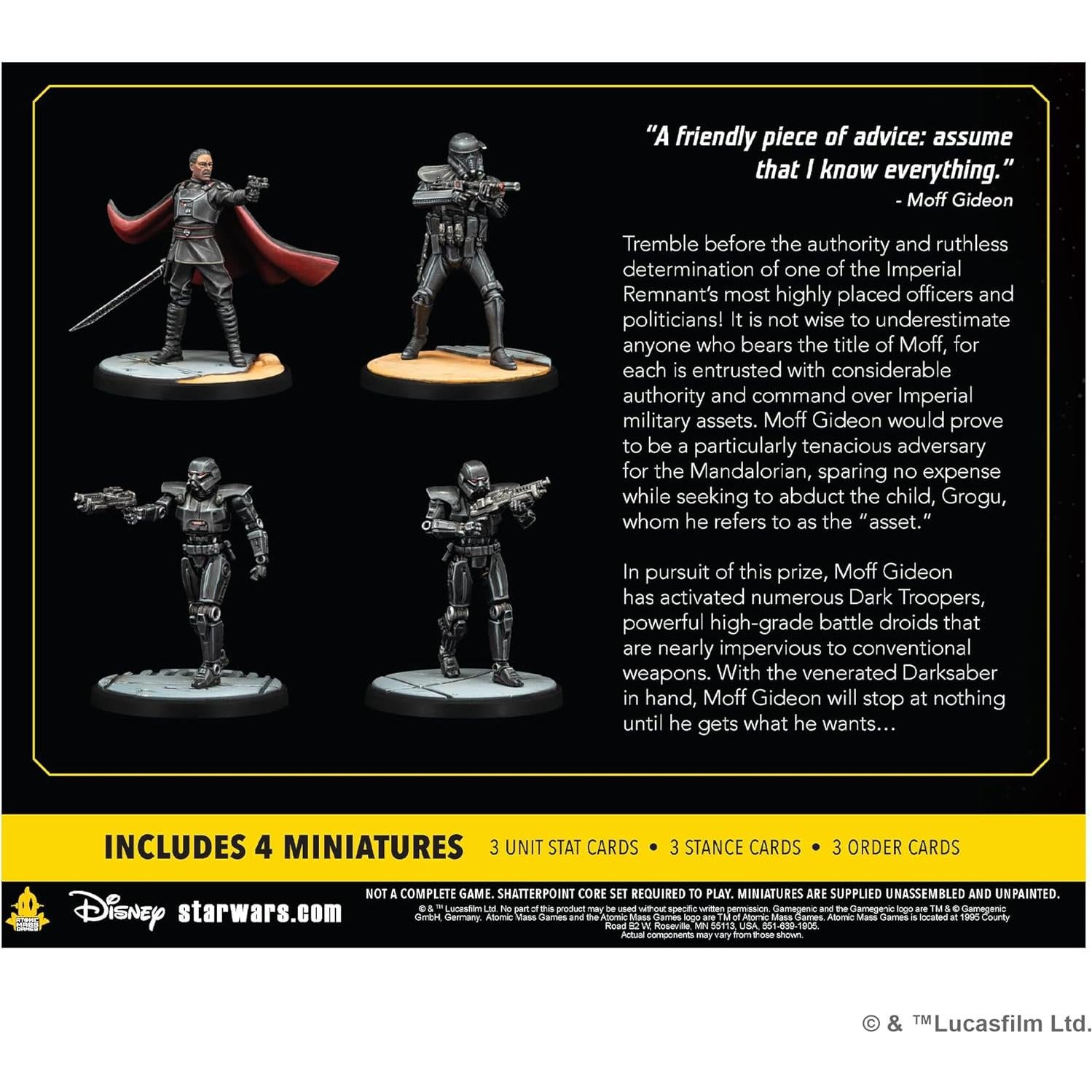 Star Wars Shatterpoint Moff Gideon Paquete de Escuadra