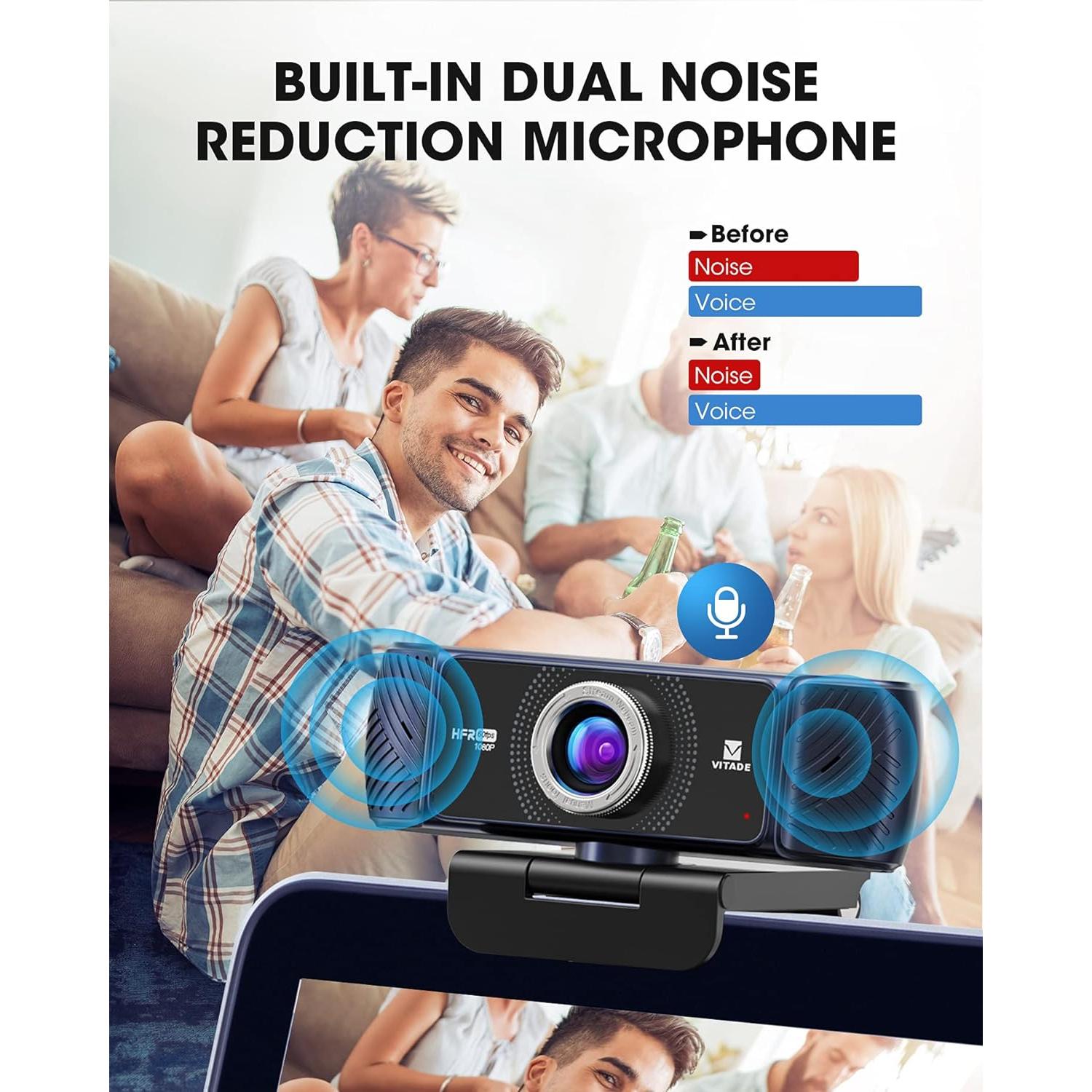 Webcam 1080P 60fps with Microphone for Streaming, 682H Pro HD USB Computer Web Camera Video Cam for Gaming Conferencing Mac Windows Desktop PC Laptop Xbox Skype OBS Twitch YouTube Xsplit