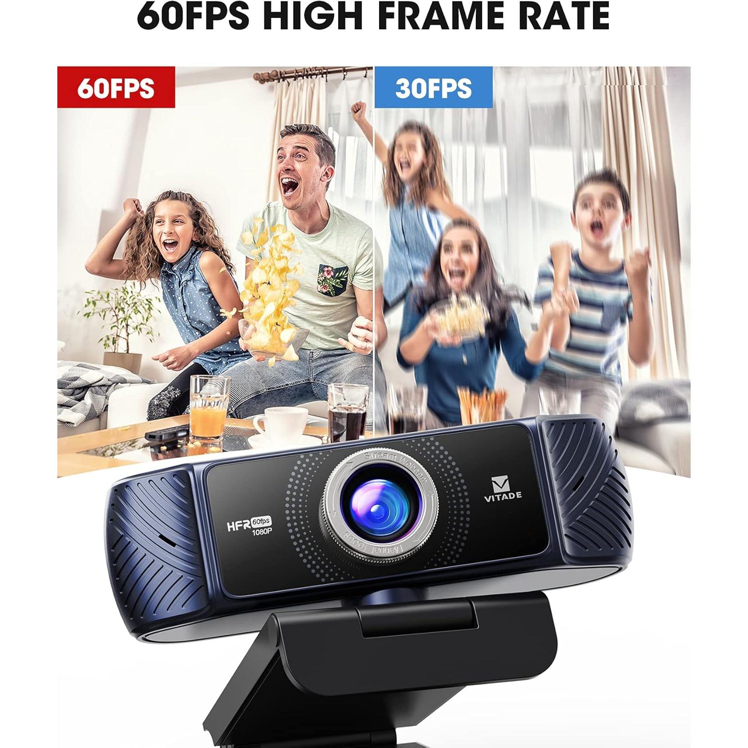 Webcam 1080P 60fps with Microphone for Streaming, 682H Pro HD USB Computer Web Camera Video Cam for Gaming Conferencing Mac Windows Desktop PC Laptop Xbox Skype OBS Twitch YouTube Xsplit