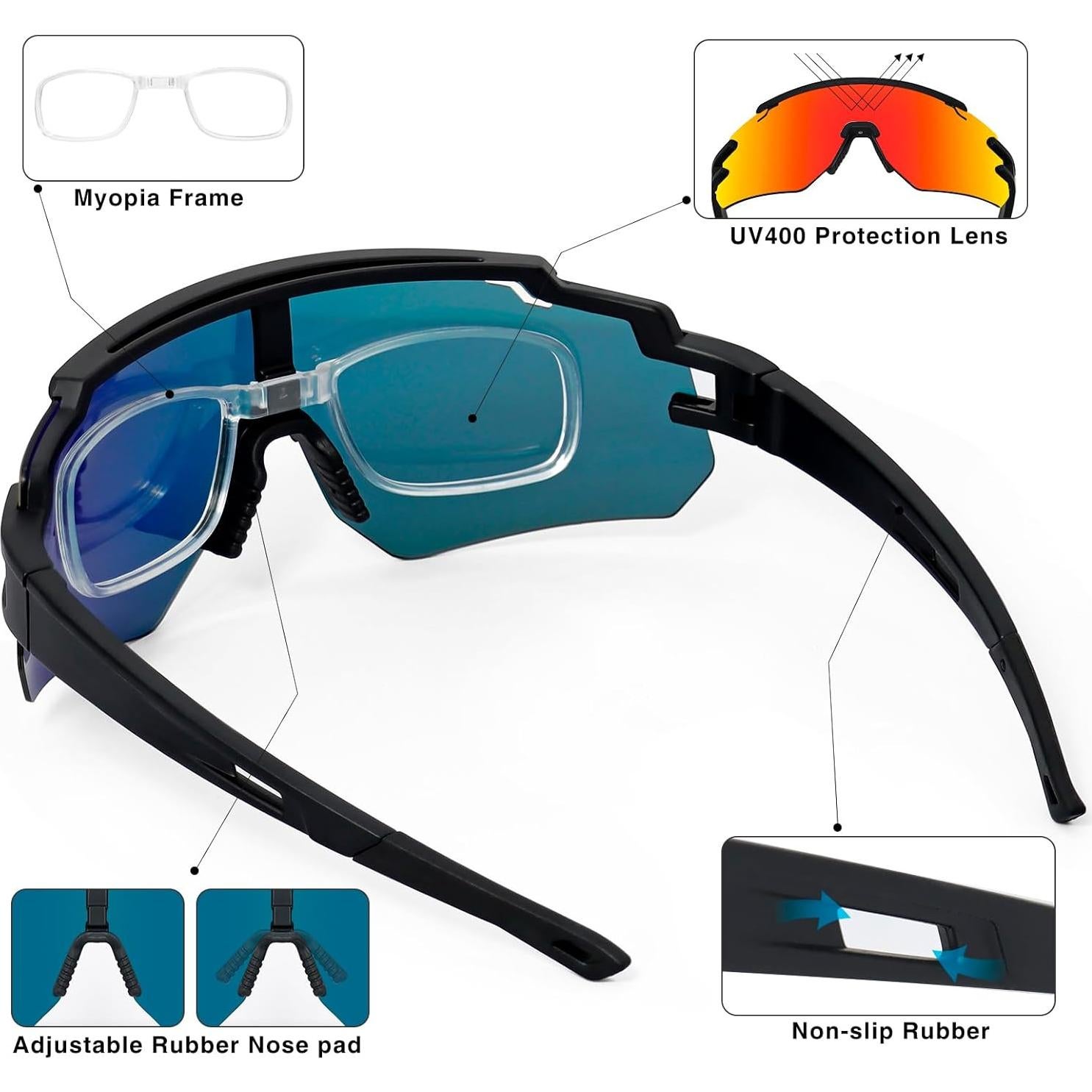 Gafas de sol deportivas VEWOE UV400 para ciclismo y correr