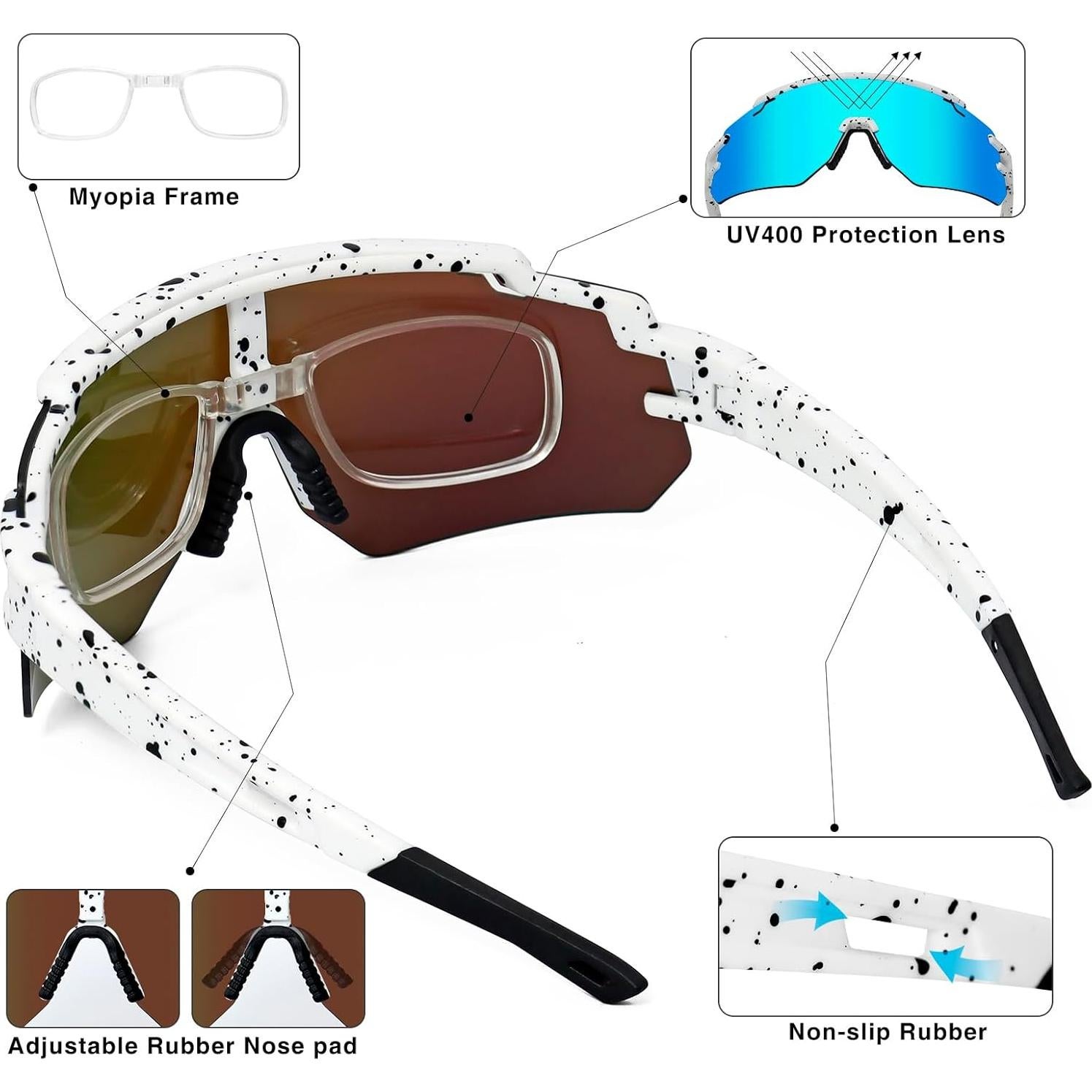 Gafas de Ciclismo Polarizadas VEWOE UV400 Unisex Adulto