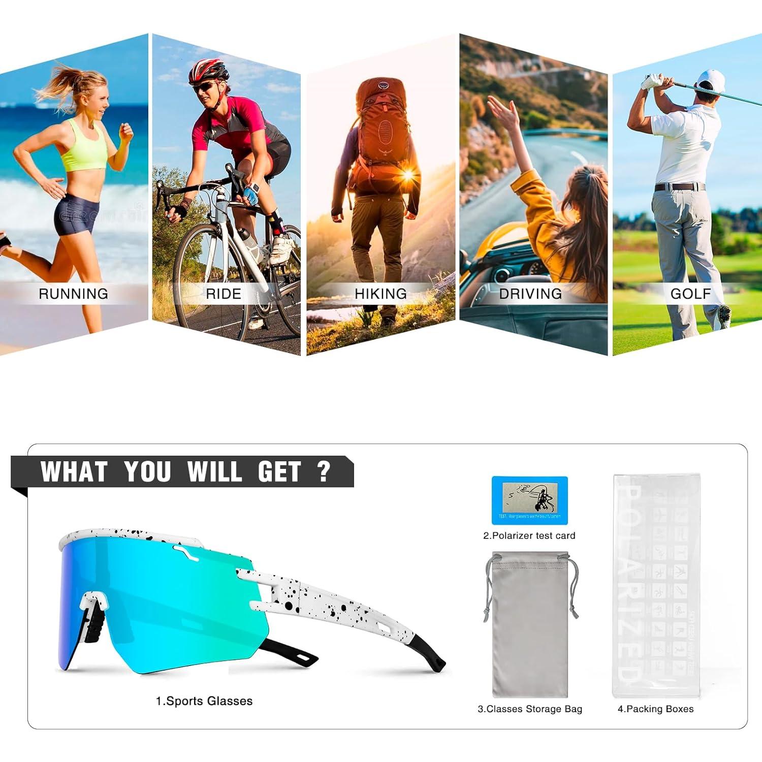 Gafas de Ciclismo Polarizadas VEWOE UV400 Unisex Adulto