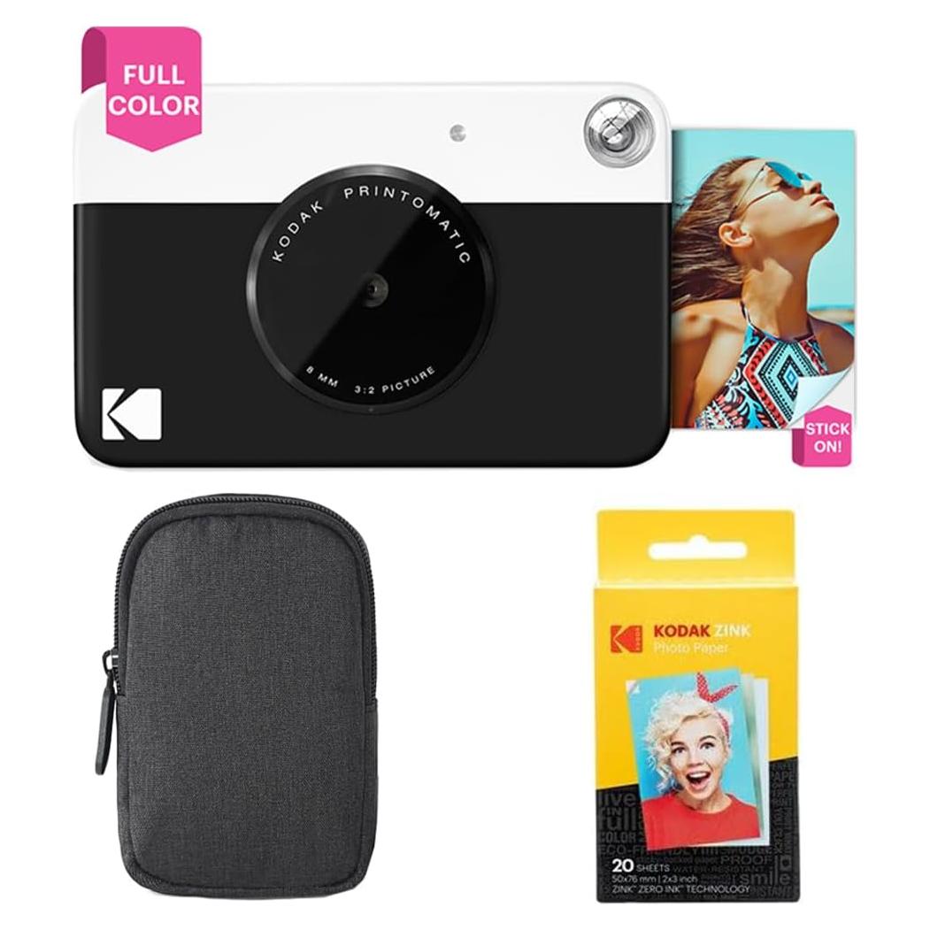 Cámara Instantánea Kodak Printomatic + Papel Adhesivo 20pk
