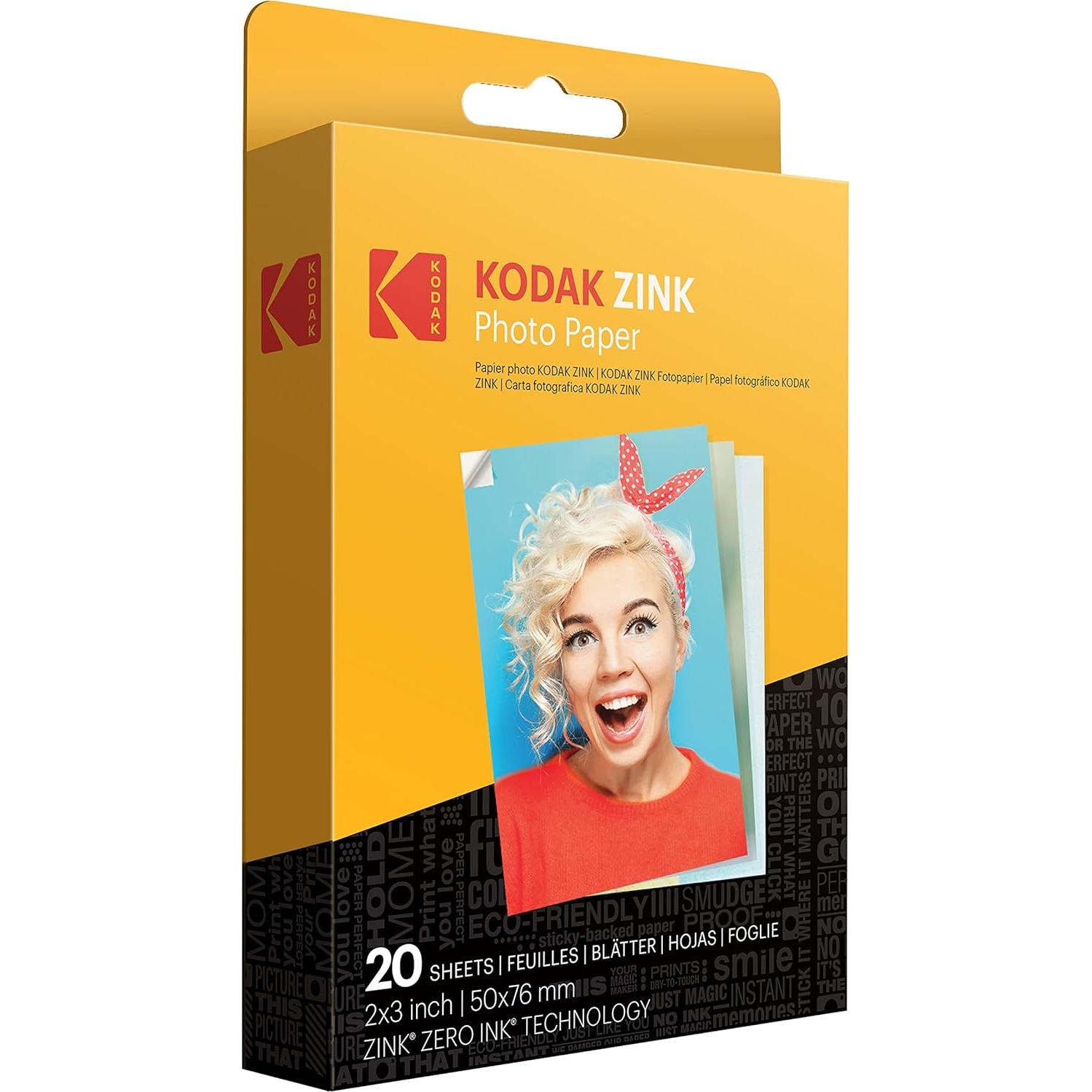 Cámara Instantánea Kodak Printomatic + Papel Adhesivo 20pk