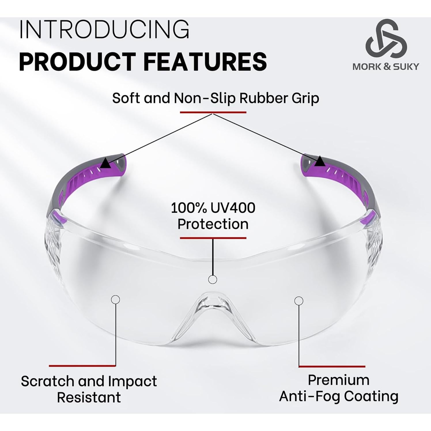 Gafas de Seguridad MORK&SUKY Antivaho UV400 Ligeras