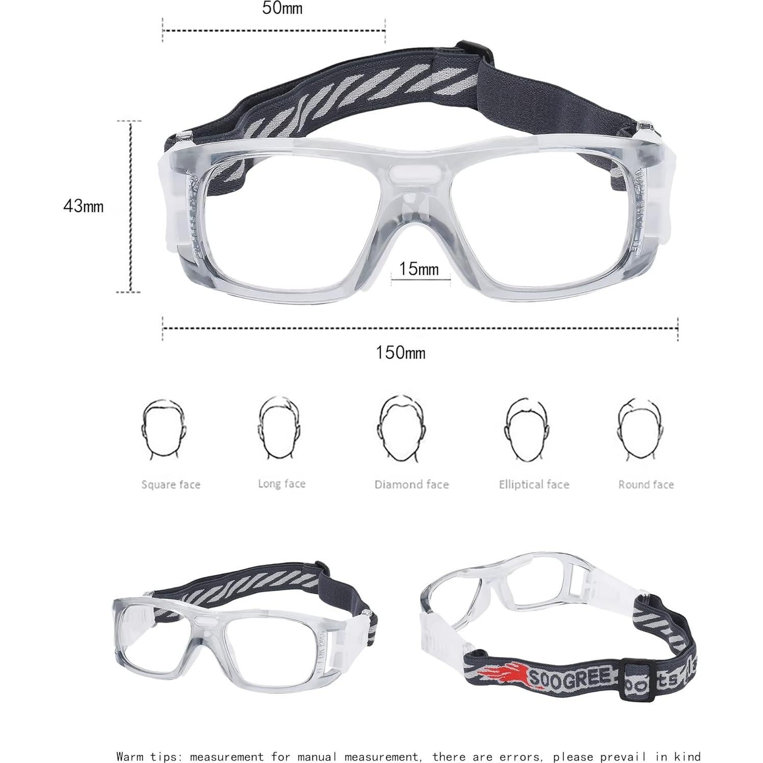 Gafas de Deporte SooGree con Lentes Removibles y Correa Ajustable