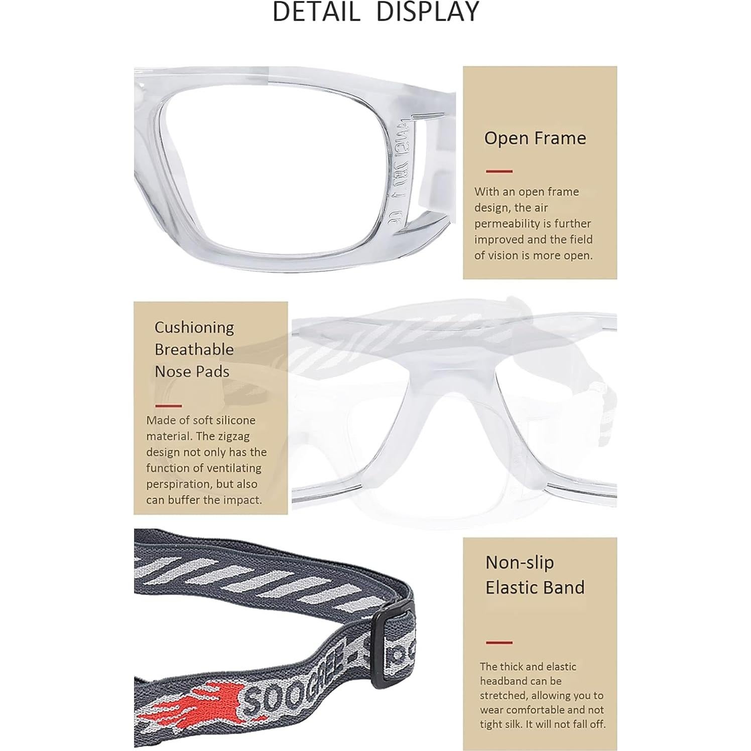 Gafas de Deporte SooGree con Lentes Removibles y Correa Ajustable