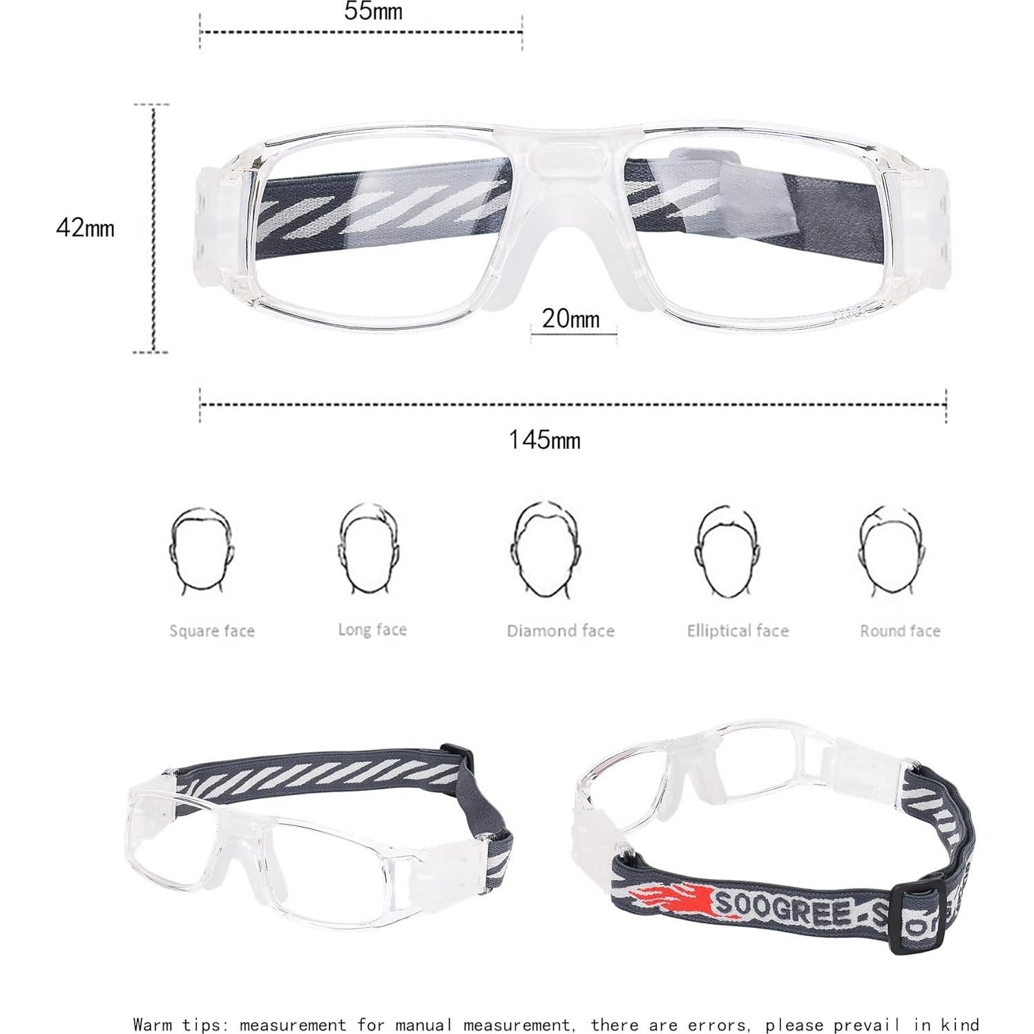 Gafas de Deporte SooGree con Lentes Removibles y Correa Ajustable